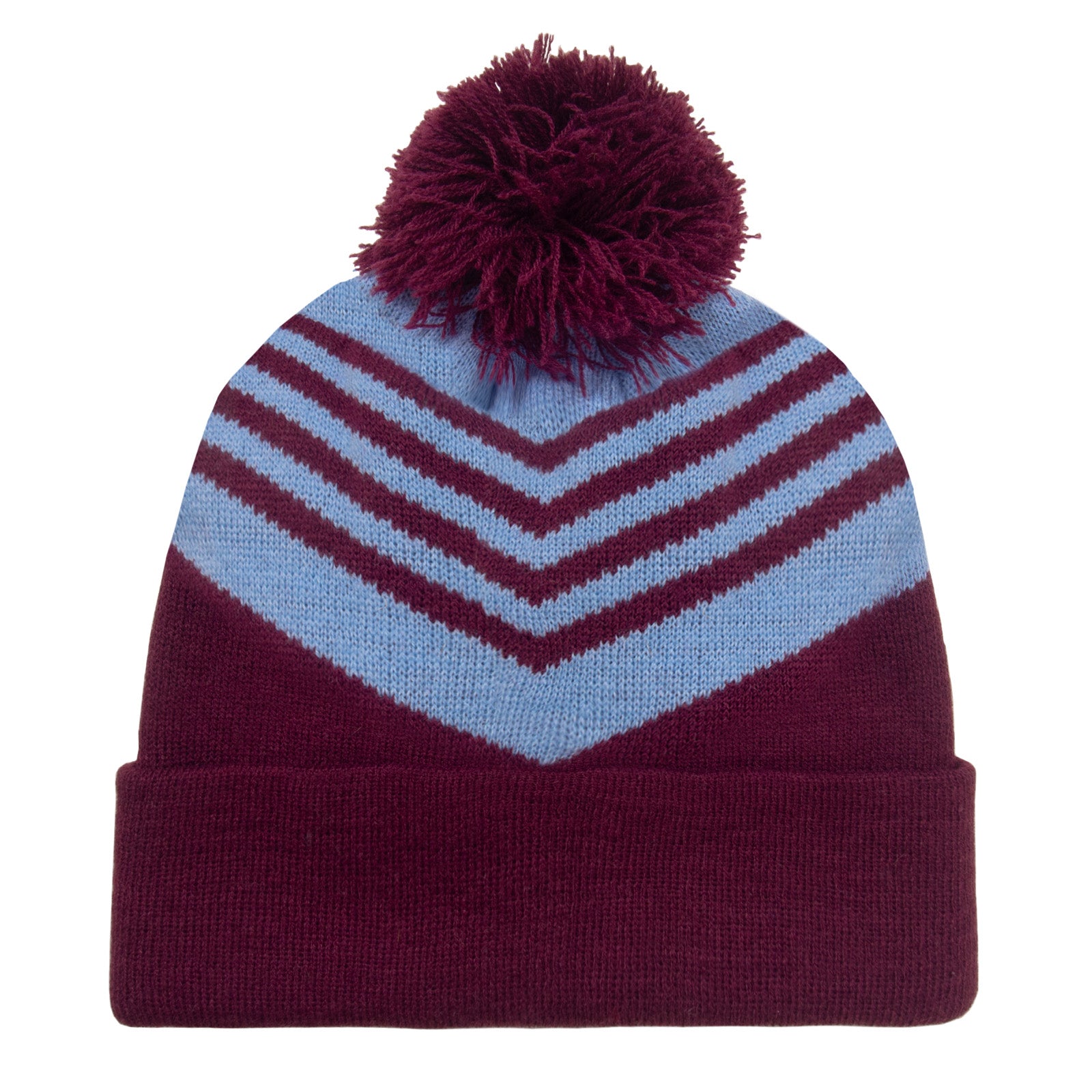 West Ham United retro knitted bobble hat in claret & blue 1979 colours