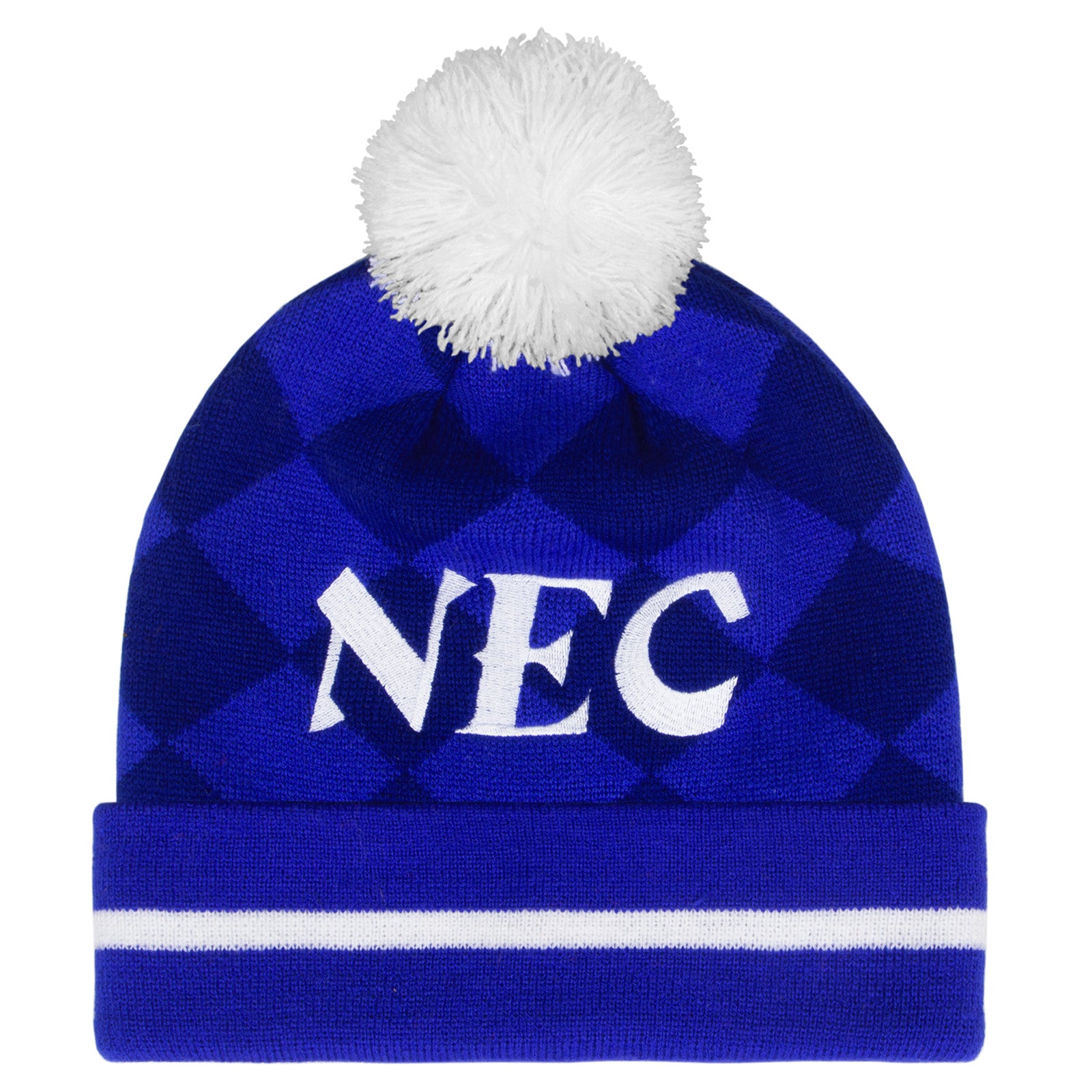 Everton retro knitted bobble hat in blue 1986 colours