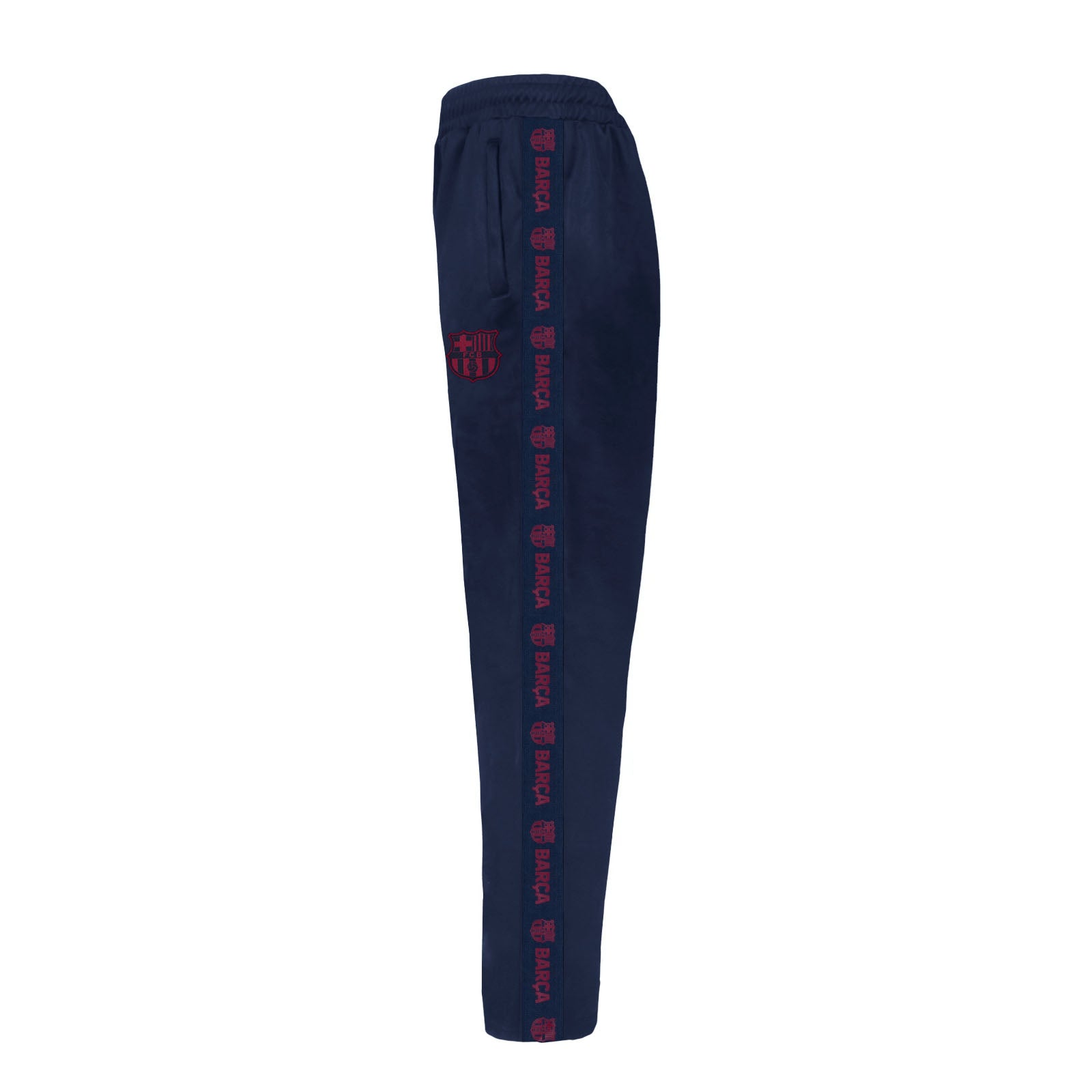 FC Barcelona kids taped tracksuit in navy blue with club crest and text to both top & pants