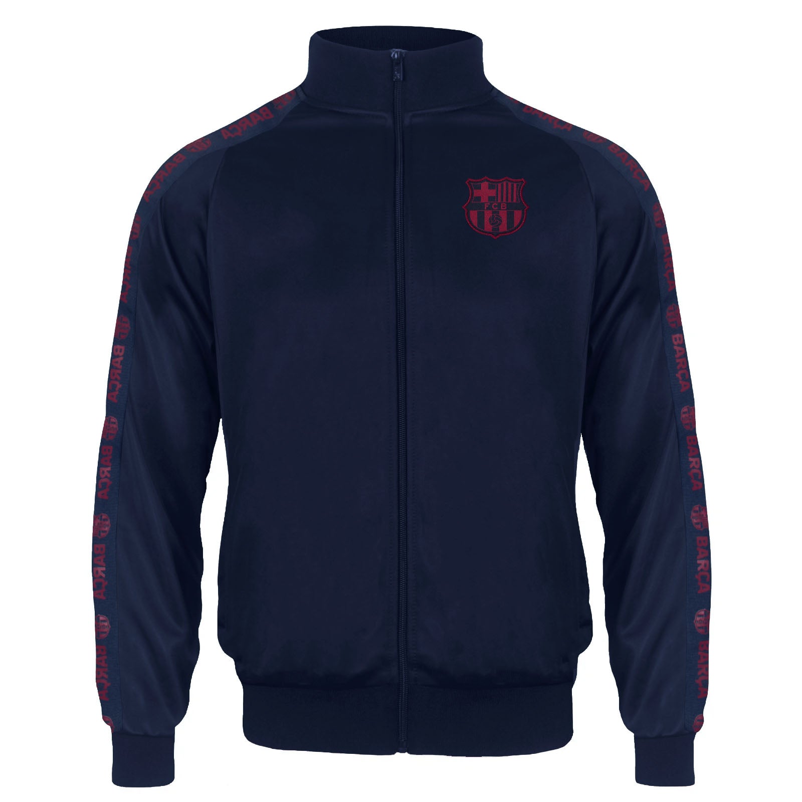 FC Barcelona kids taped tracksuit in navy blue with club crest and text to both top & pants