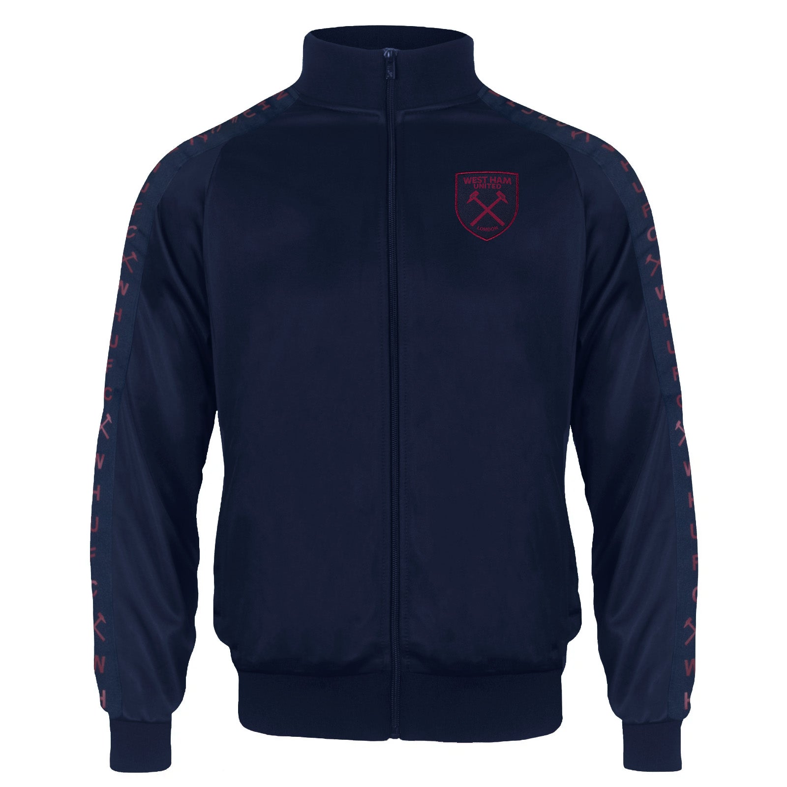 West Ham United adults taped tracksuit in navy blue with club crest and text to both top & pants