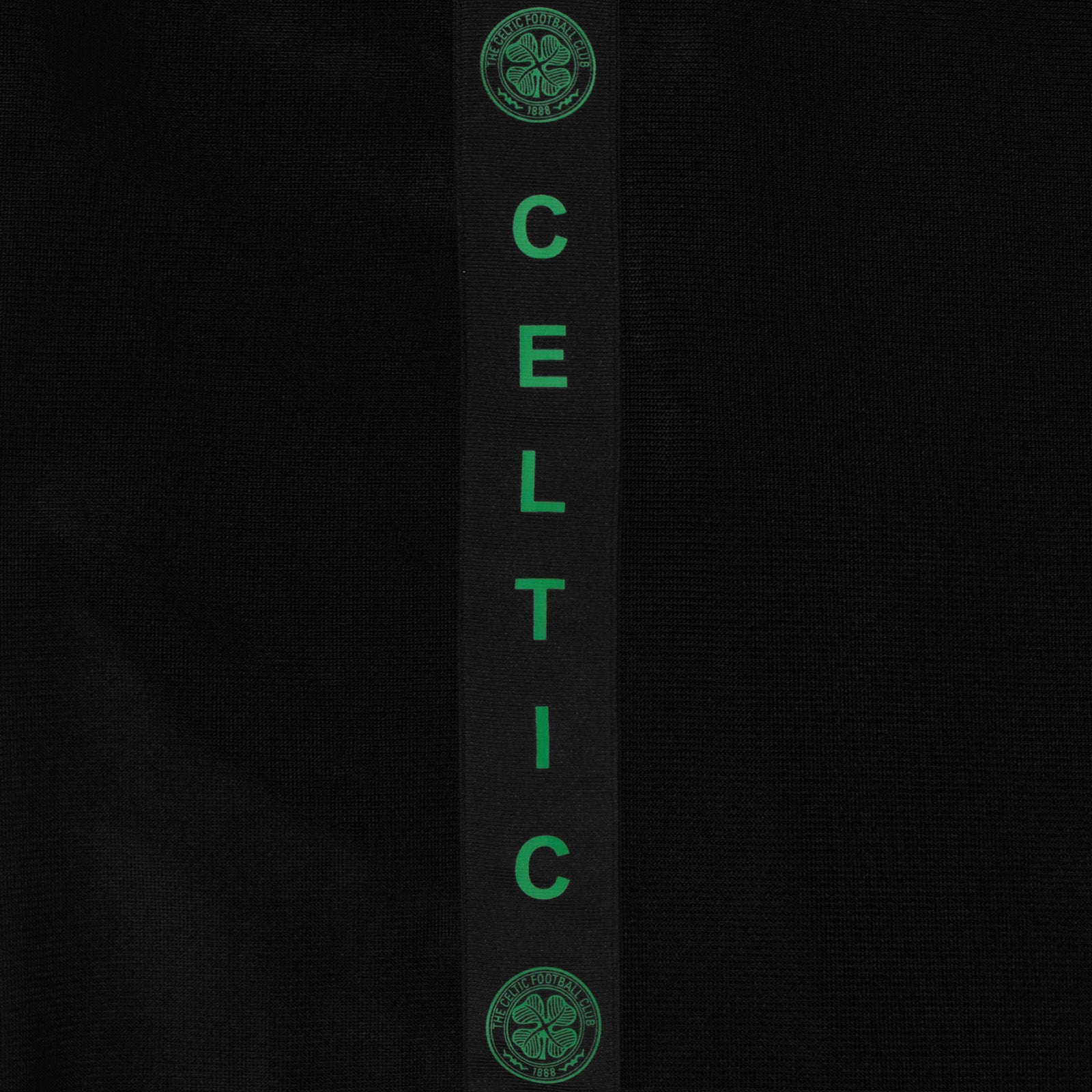 Celtic adults taped tracksuit in black with club crest and text to both top & pants