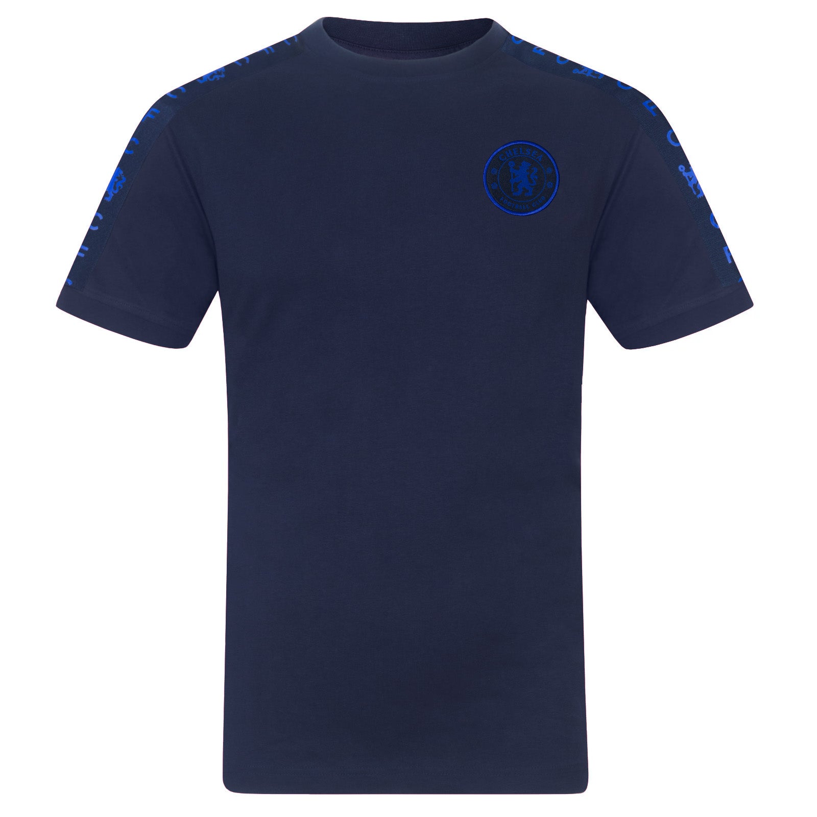 Chelsea adults T-shirt, short sleeves in navy blue with club crest to chest