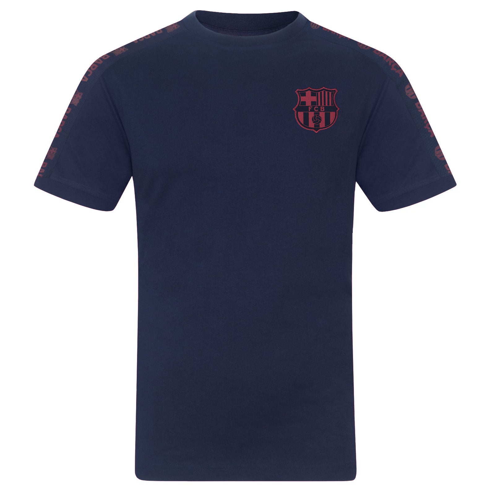 FC Barcelona adults T-shirt, short sleeves in navy blue with club crest to chest