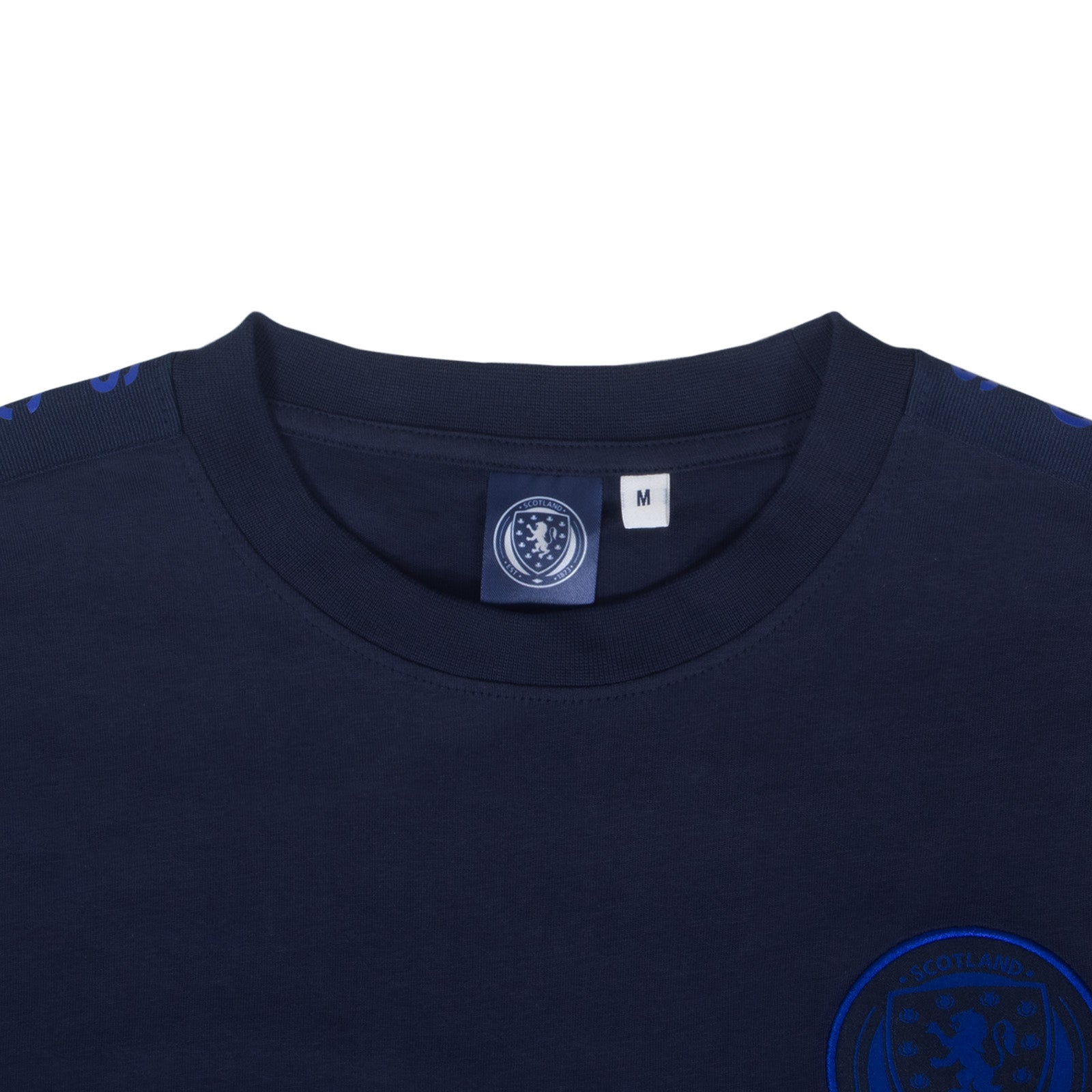 Scotland kids T-shirt, short sleeves in navy blue with national team crest to chest