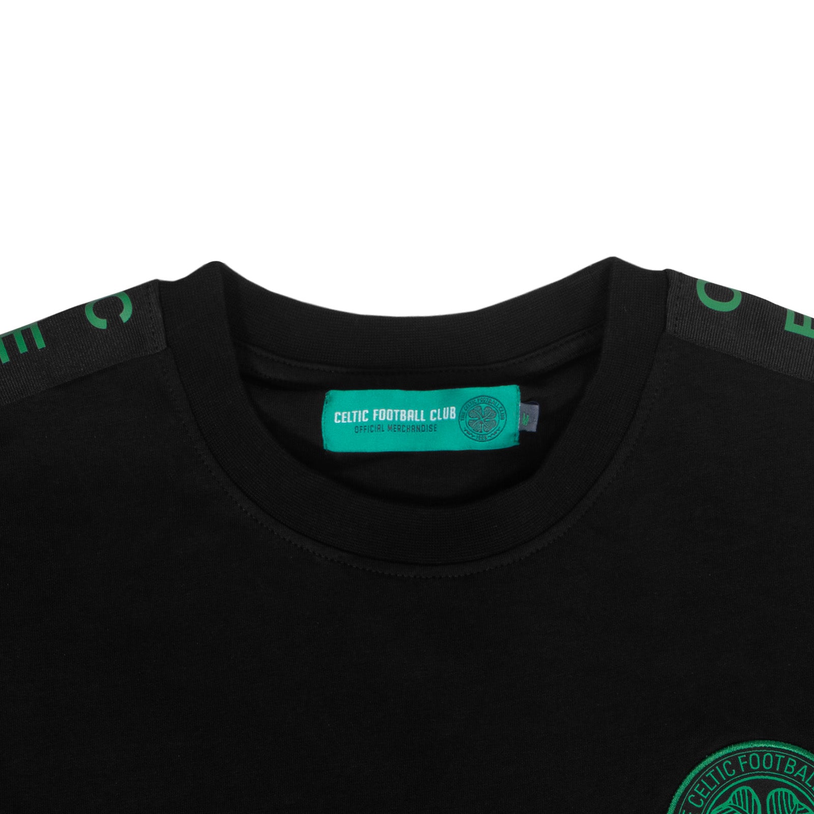 Celtic kids T-shirt, short sleeves in black with club crest to chest