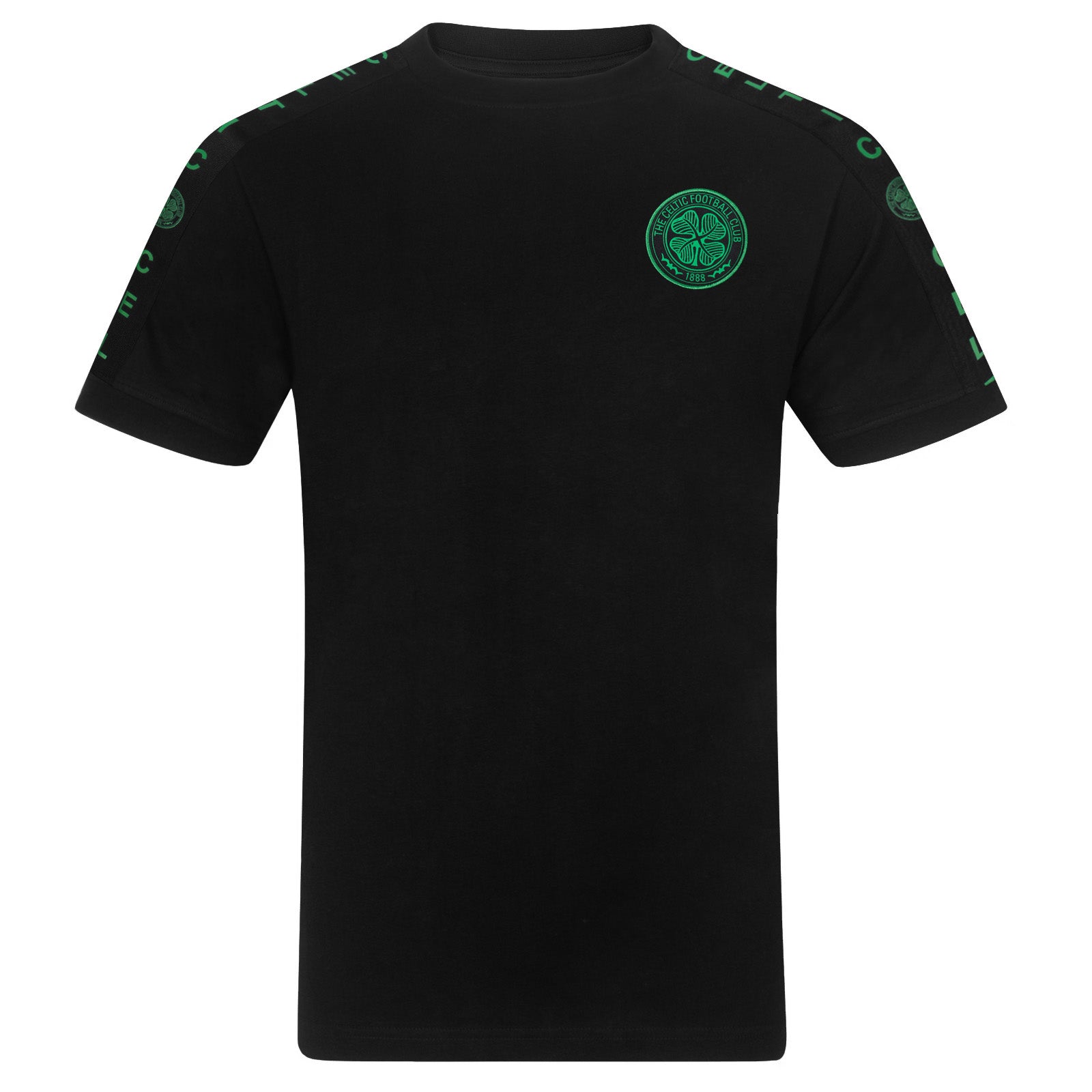 Celtic adults T-shirt, short sleeves in black with club crest to chest