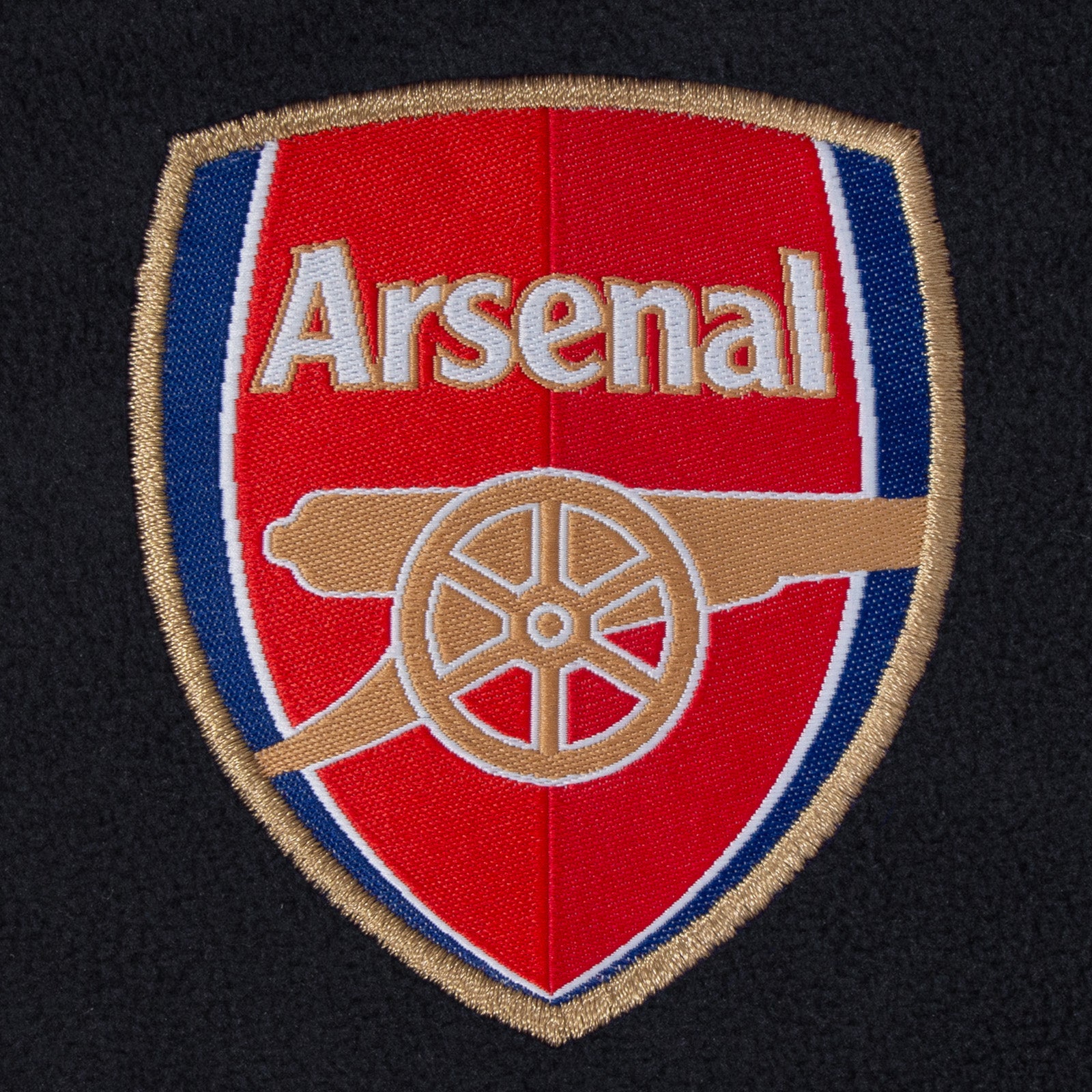Arsenal adults microfleece jacket in navy with a woven club crest to chest.