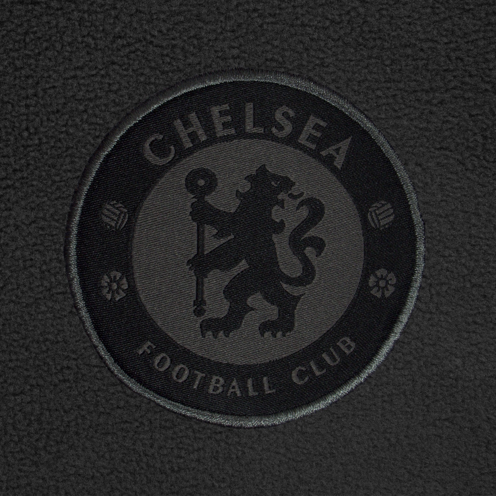 Chelsea adults microfleece jacket in grey with a woven club crest to chest.