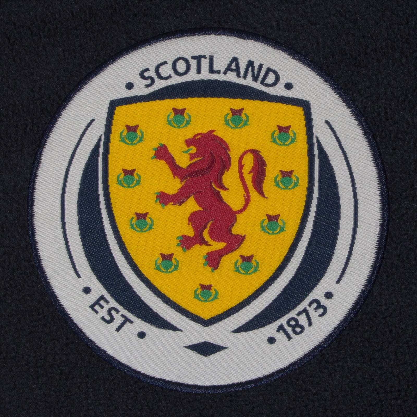 Scotland adults microfleece jacket in navy with a woven club crest to chest.