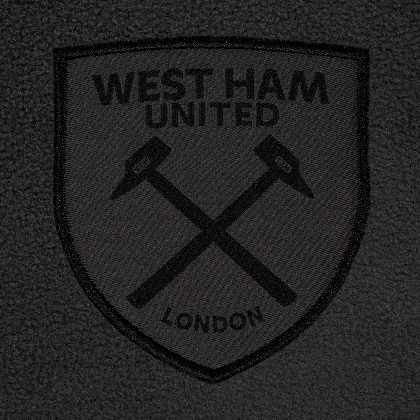 West Ham United adults microfleece jacket in grey with a woven club crest to chest.