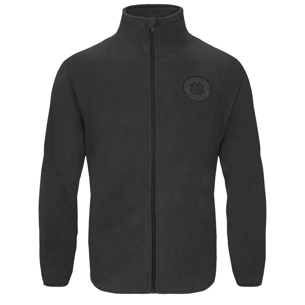 Celtic adults microfleece jacket in black with a woven club crest to chest.