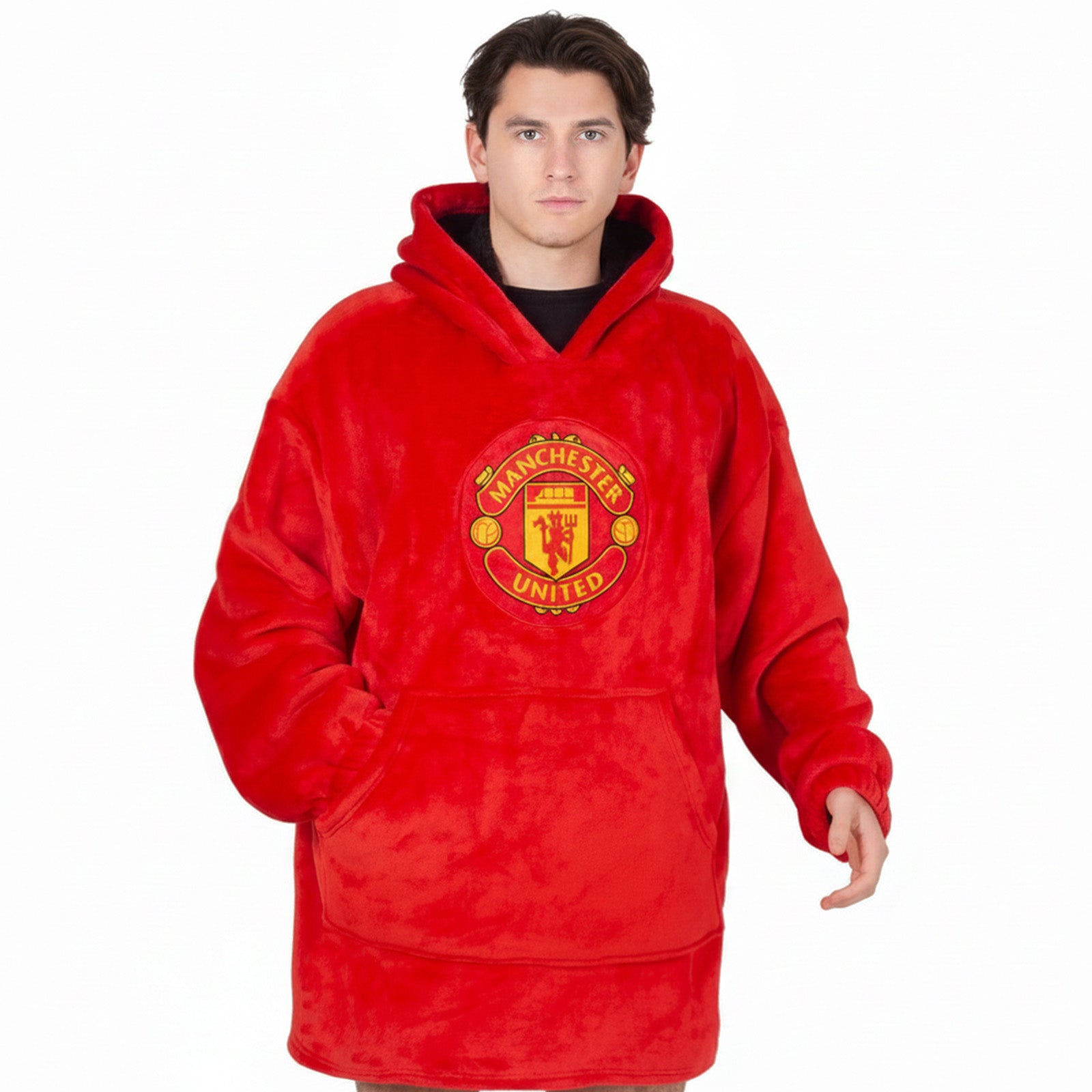 Man United oversized hoodie blanket for adults in red