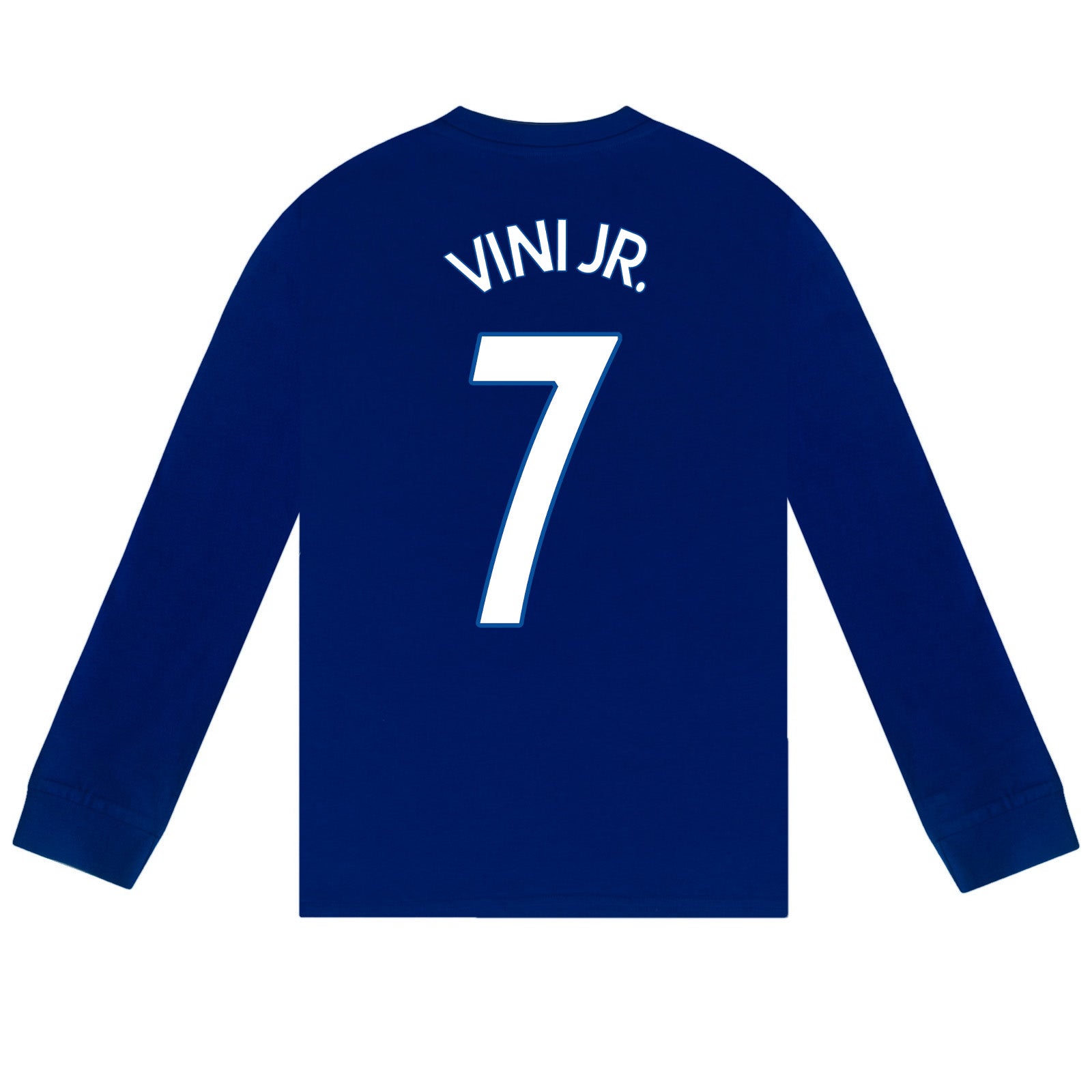 Real Madrid kids long pyjamas in reflex blue. Long sleeve top featuring the club crest. Long legged bottoms with the club crest and Real Madrid Text.