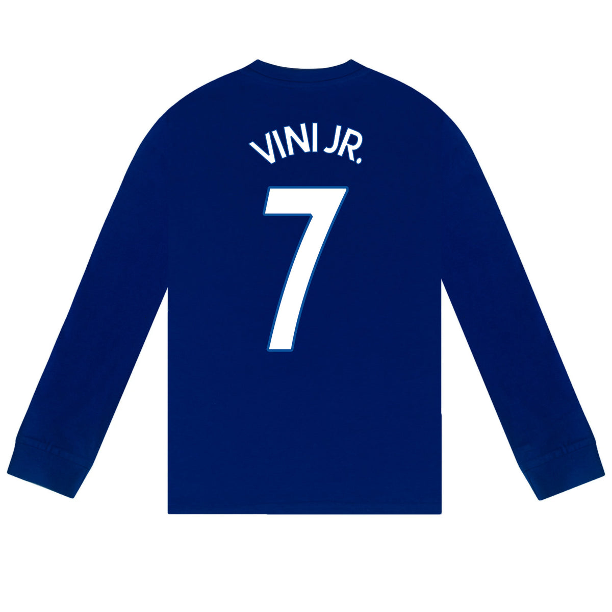 Real Madrid kids long pyjamas in reflex blue. Long sleeve top featuring the club crest. Long legged bottoms with the club crest and Real Madrid Text.