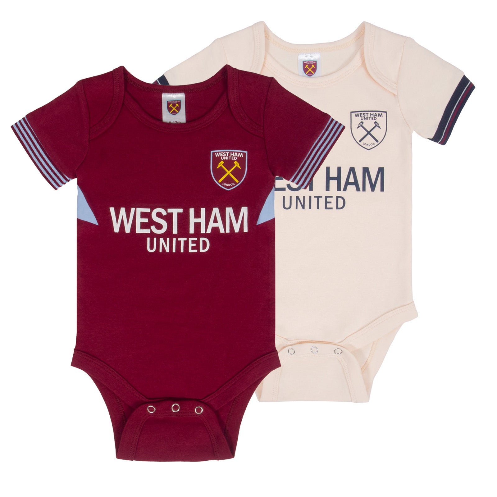 West Ham United FC baby 2pk bodysuit in claret & ecru