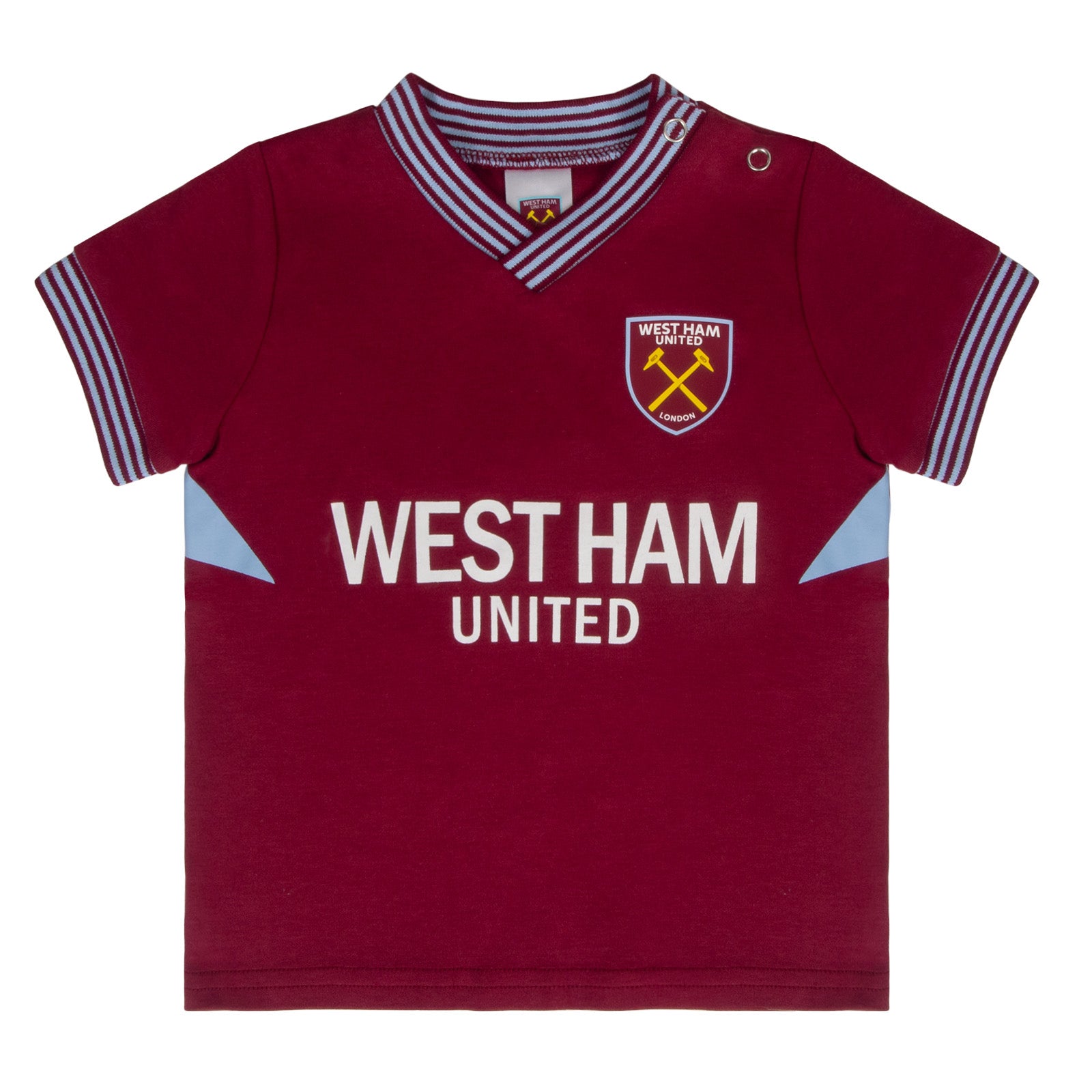 West Ham United FC baby t-shirt & shorts set in claret & blue