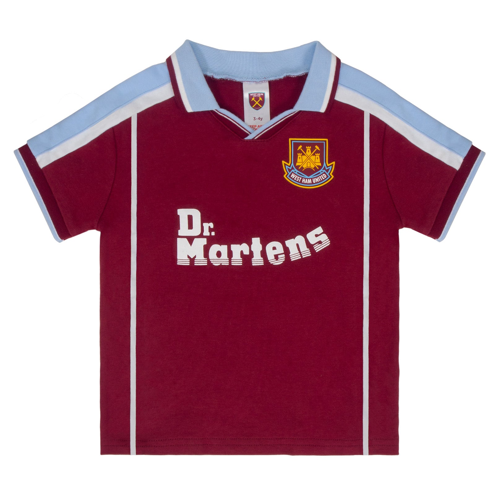 West Ham United FC baby t-shirt & shorts set in claret & blue