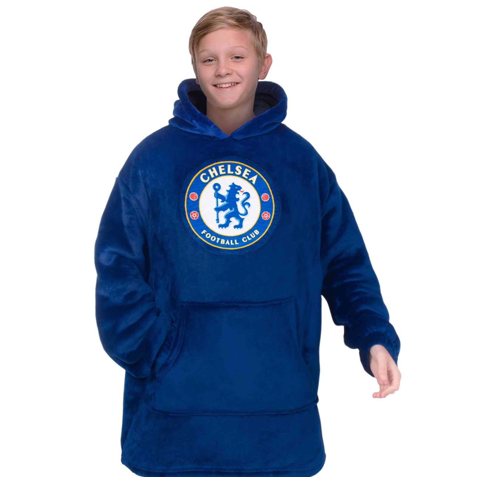 Chelsea oversized hoodie blanket for kids in blue