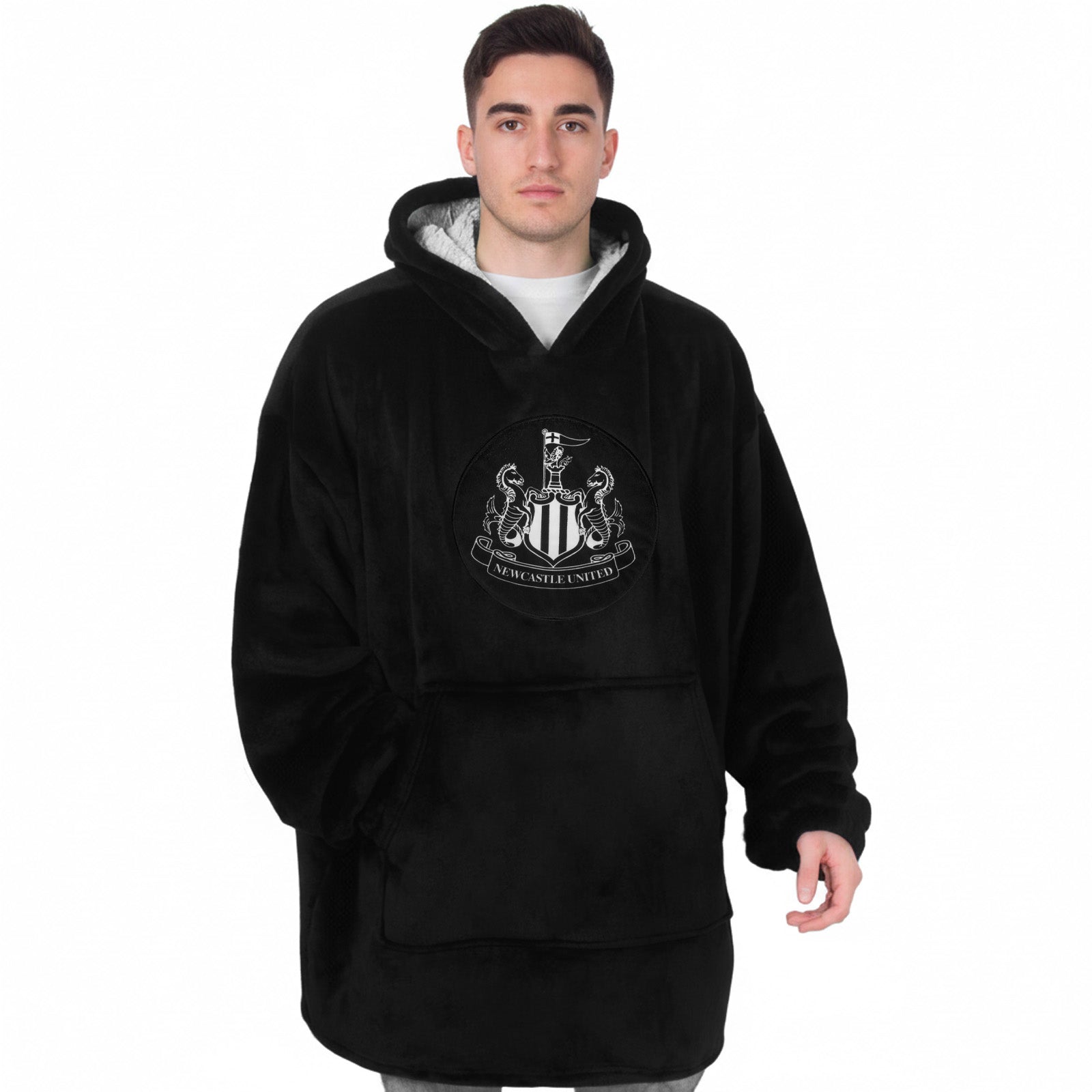 Newcastle United oversized hoodie blanket for adults in black