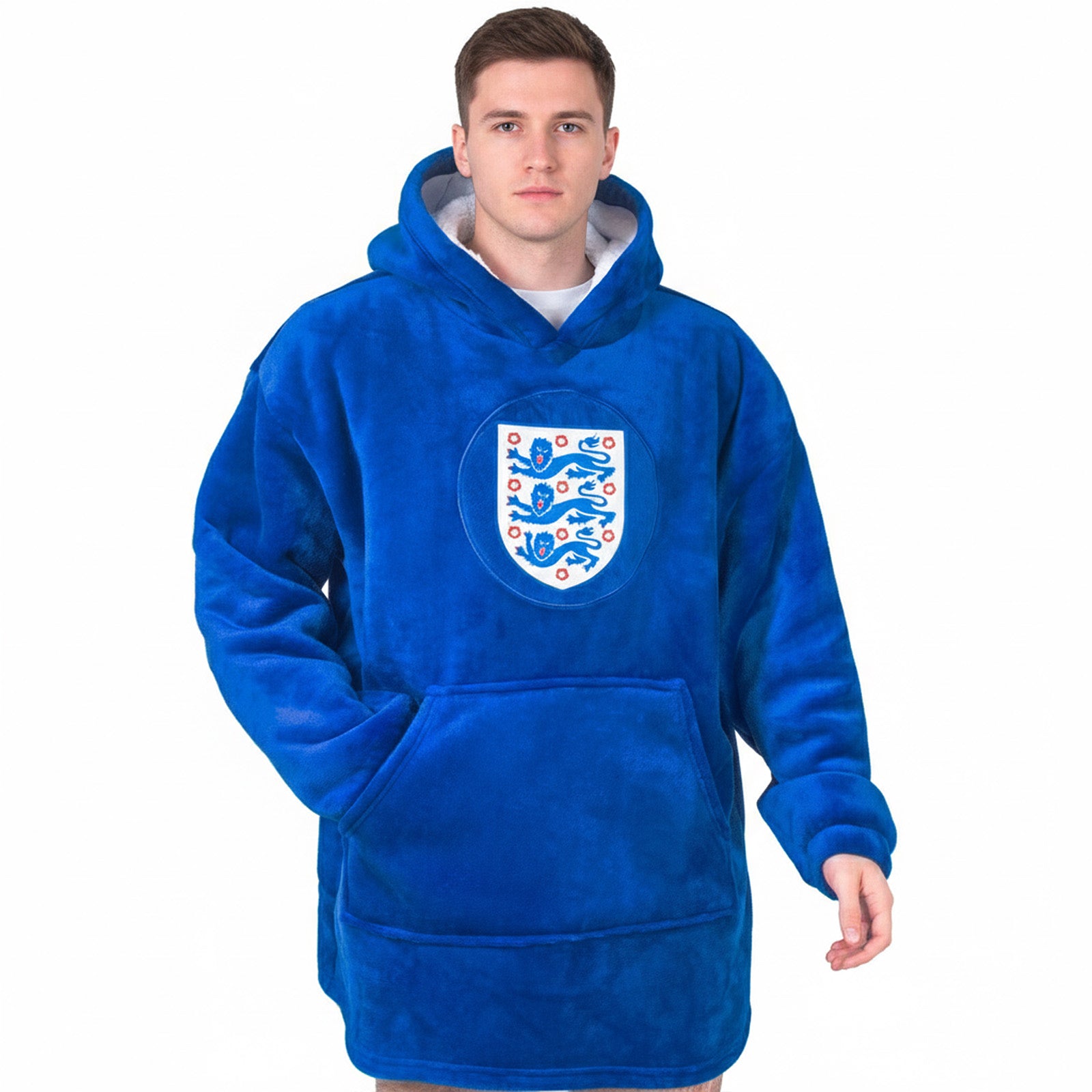 England oversized hoodie blanket for adults in blue