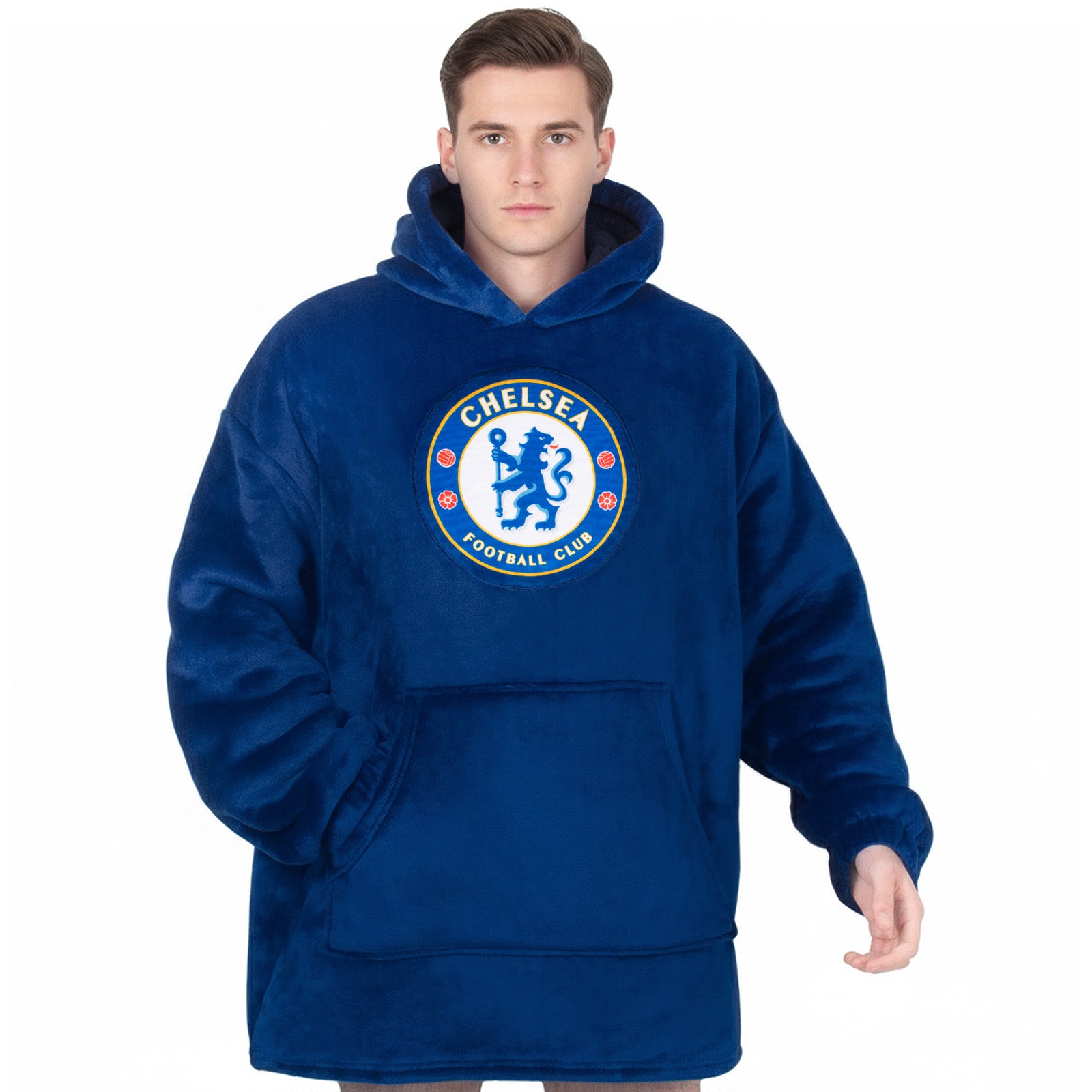 Chelsea oversized hoodie blanket for adults in blue