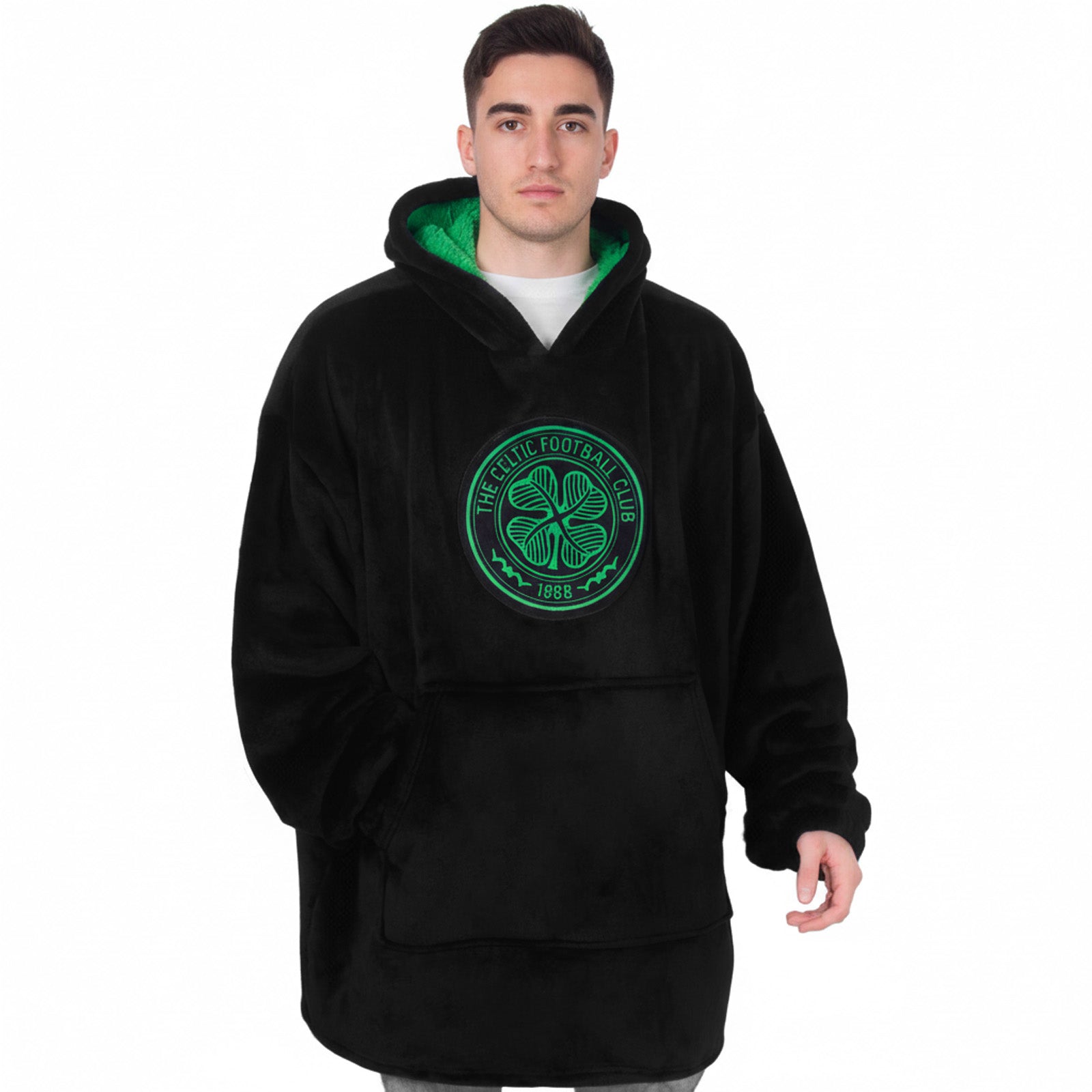 Celtic oversized hoodie blanket for adults in black
