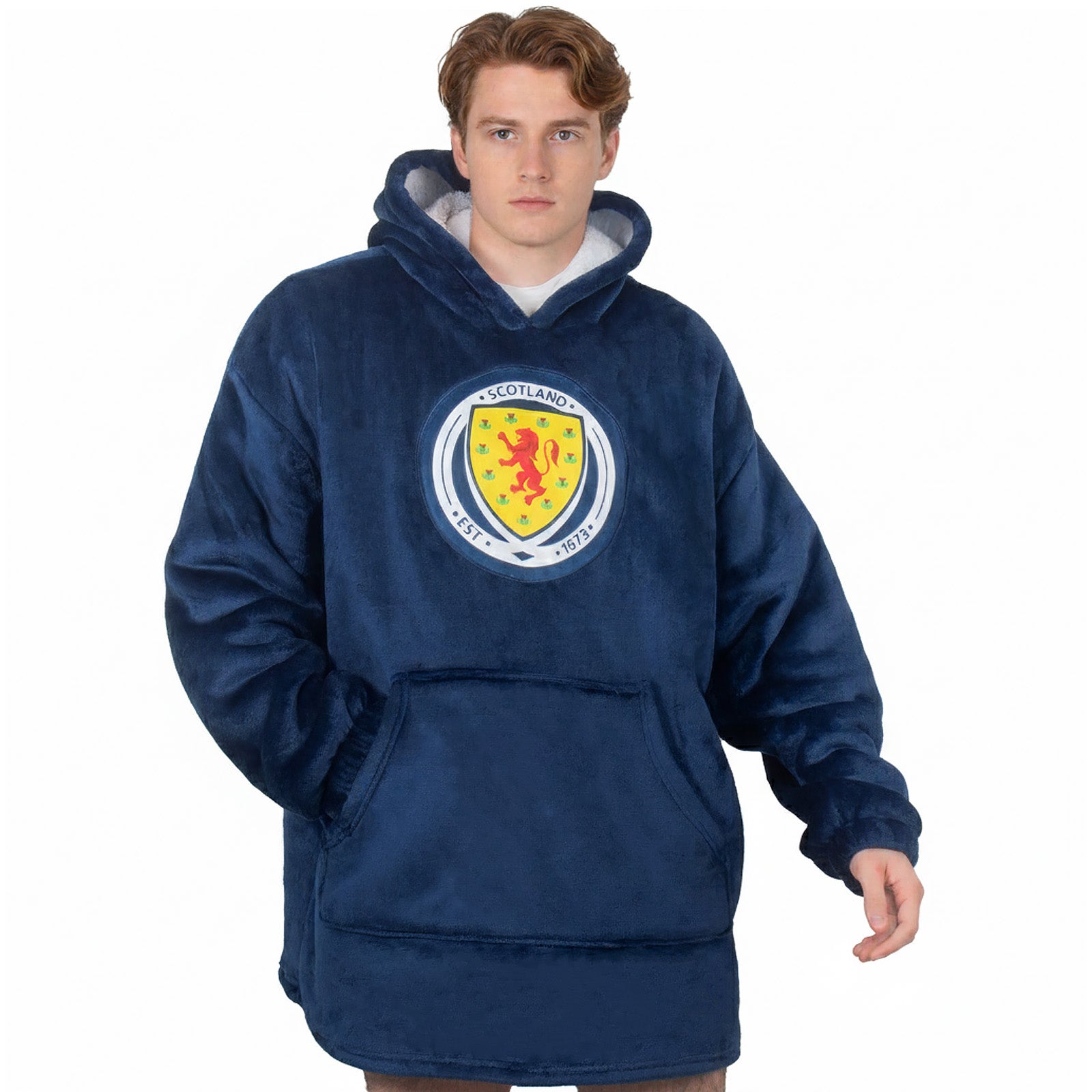 Scotland oversized hoodie blanket for adults in navy blue