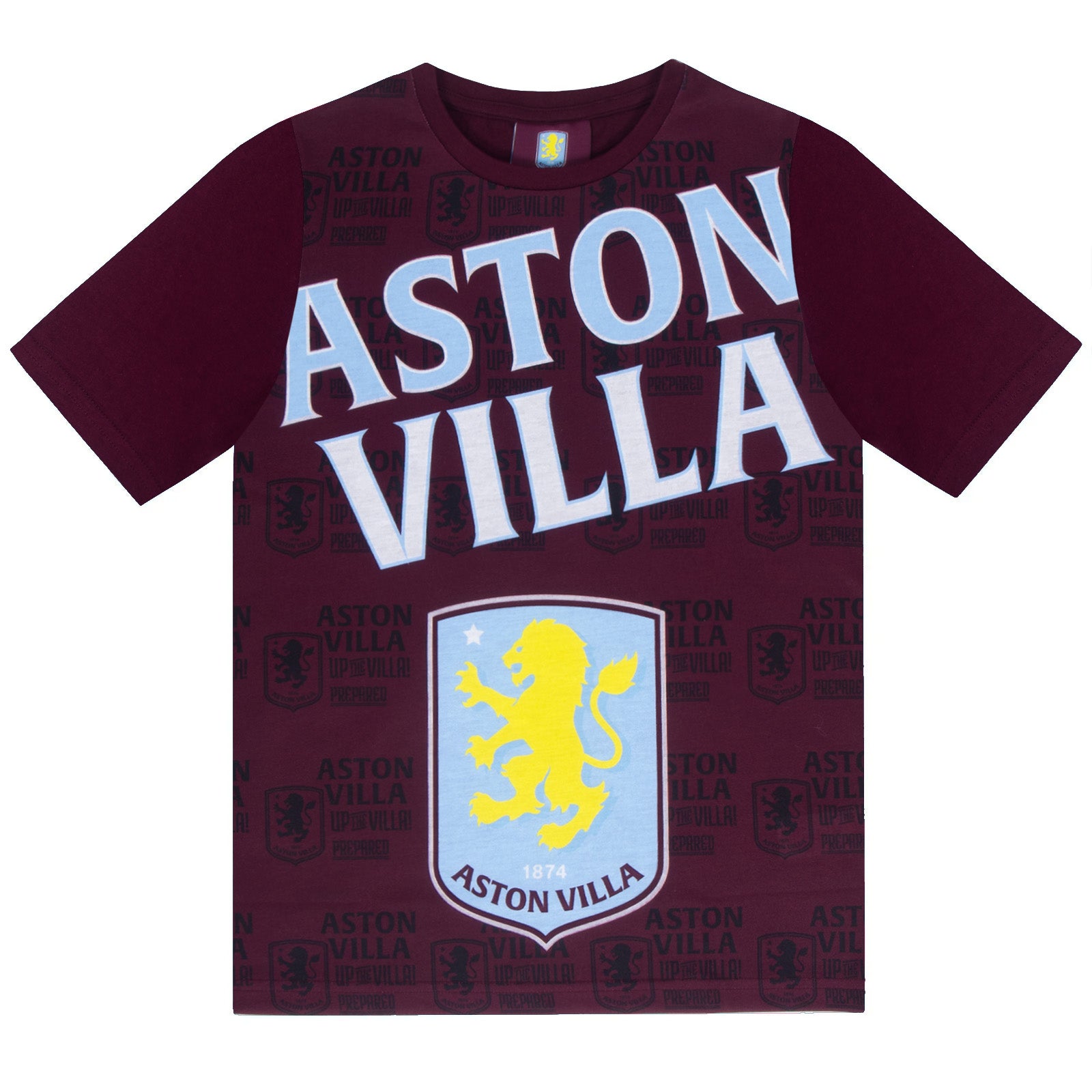 Aston Villa short pyjamas for kids in claret
