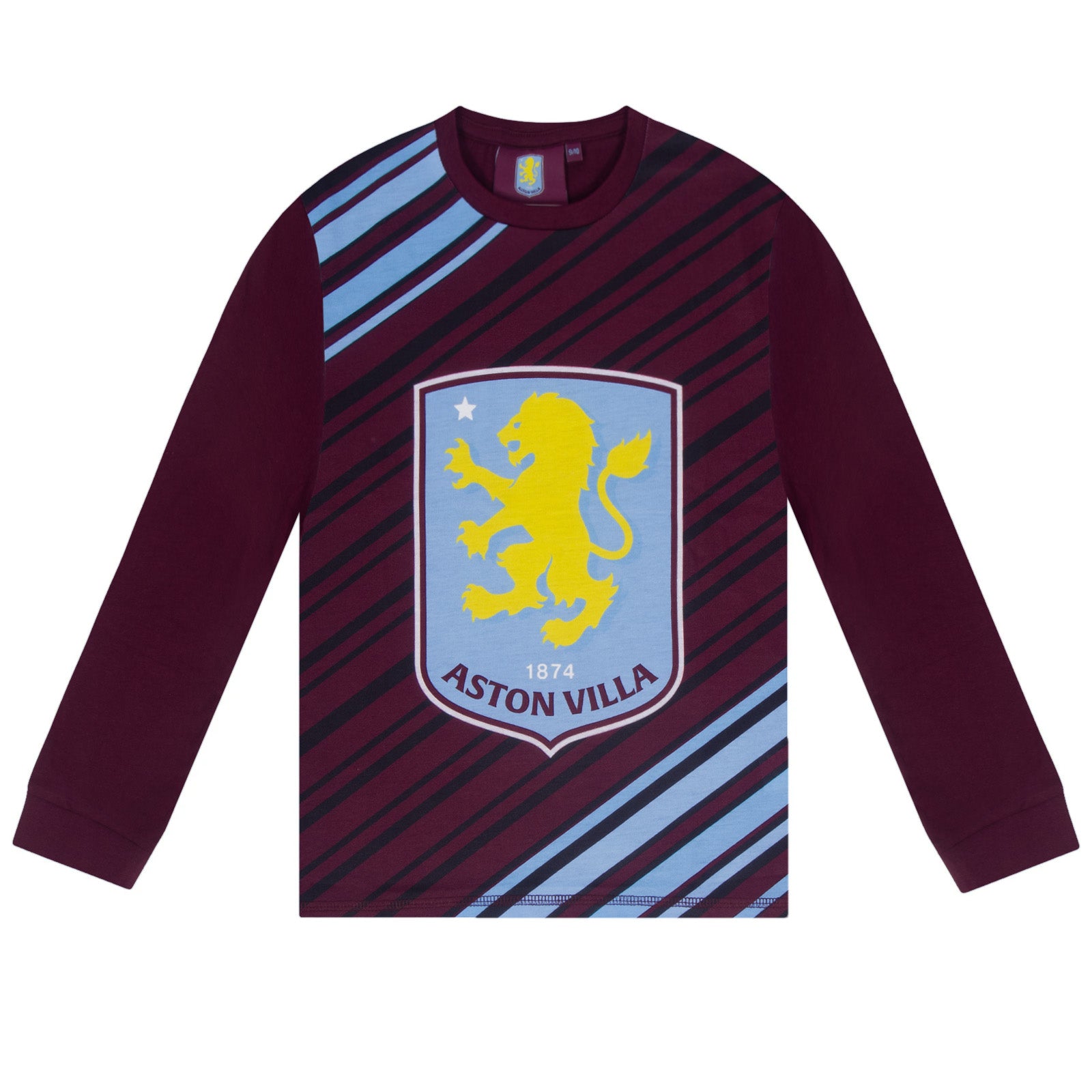 Aston Villa long pyjamas for kids in claret