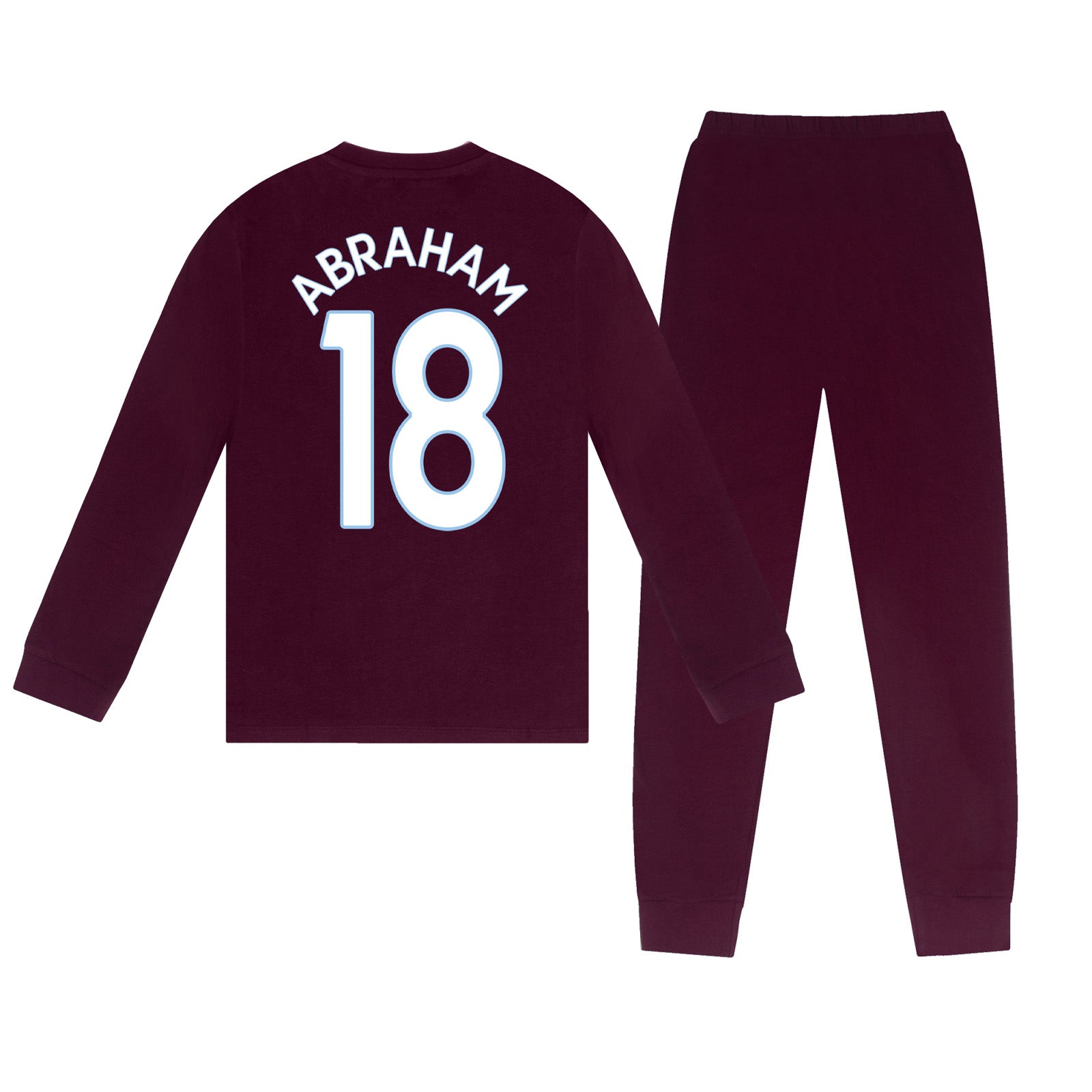 Aston Villa long pyjamas for kids in claret