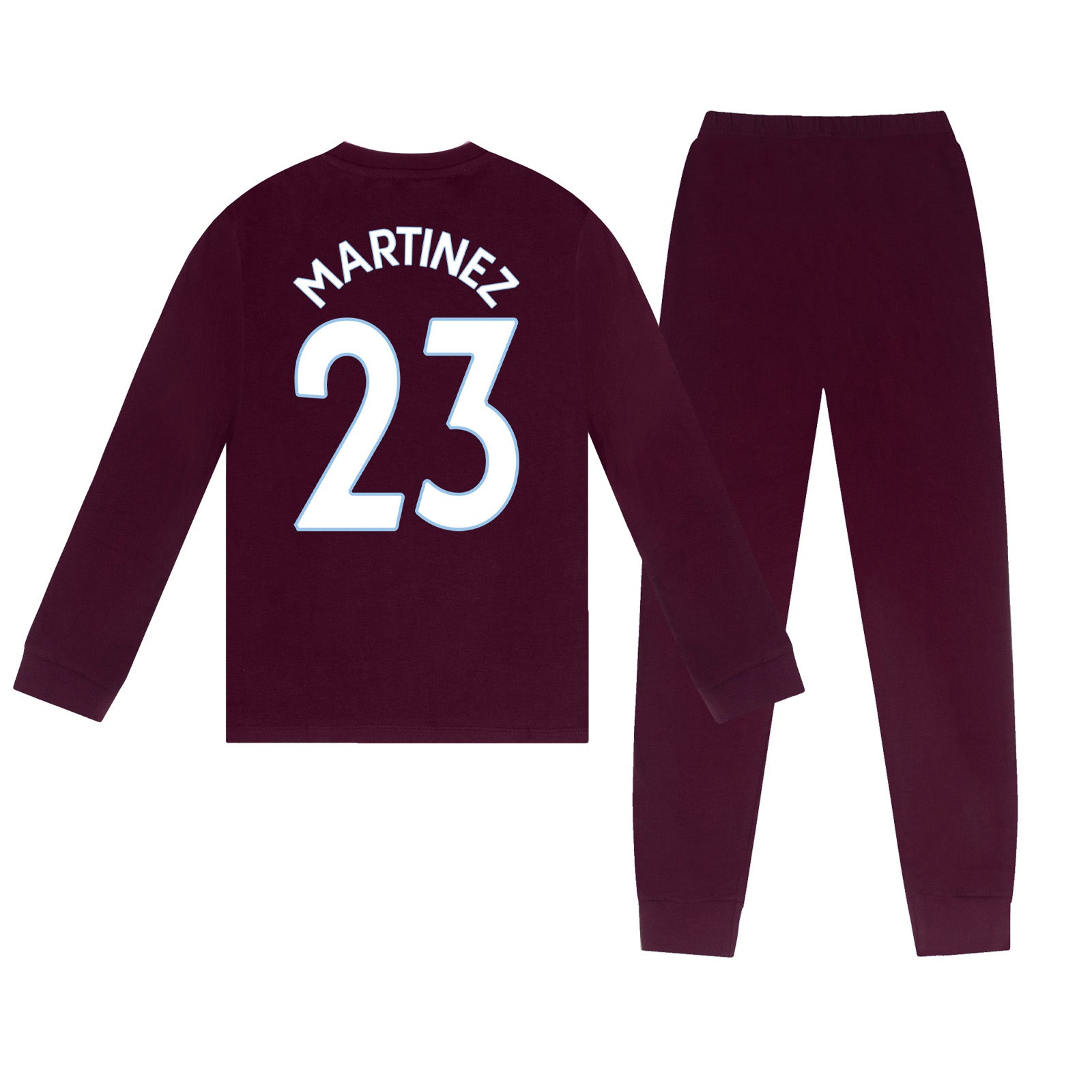 Aston Villa long pyjamas for kids in claret