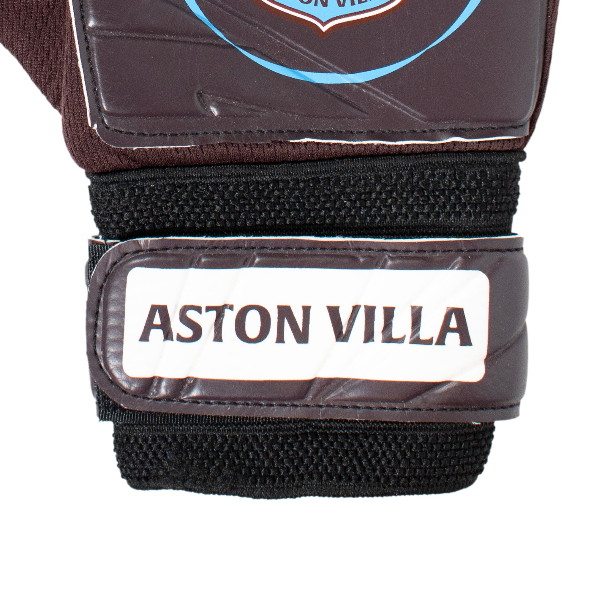 Aston Villa claret goalkeeper gloves with club crest & text print to each glove