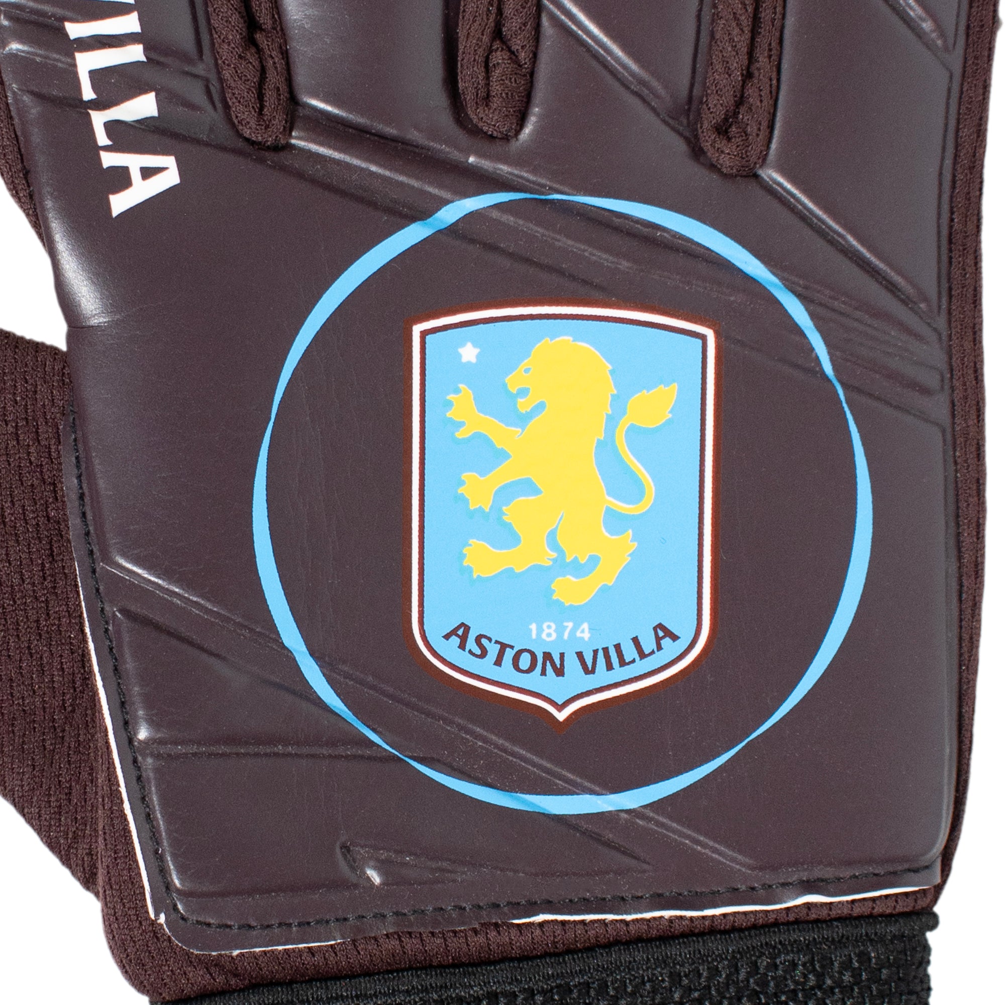 Aston Villa claret goalkeeper gloves with club crest & text print to each glove