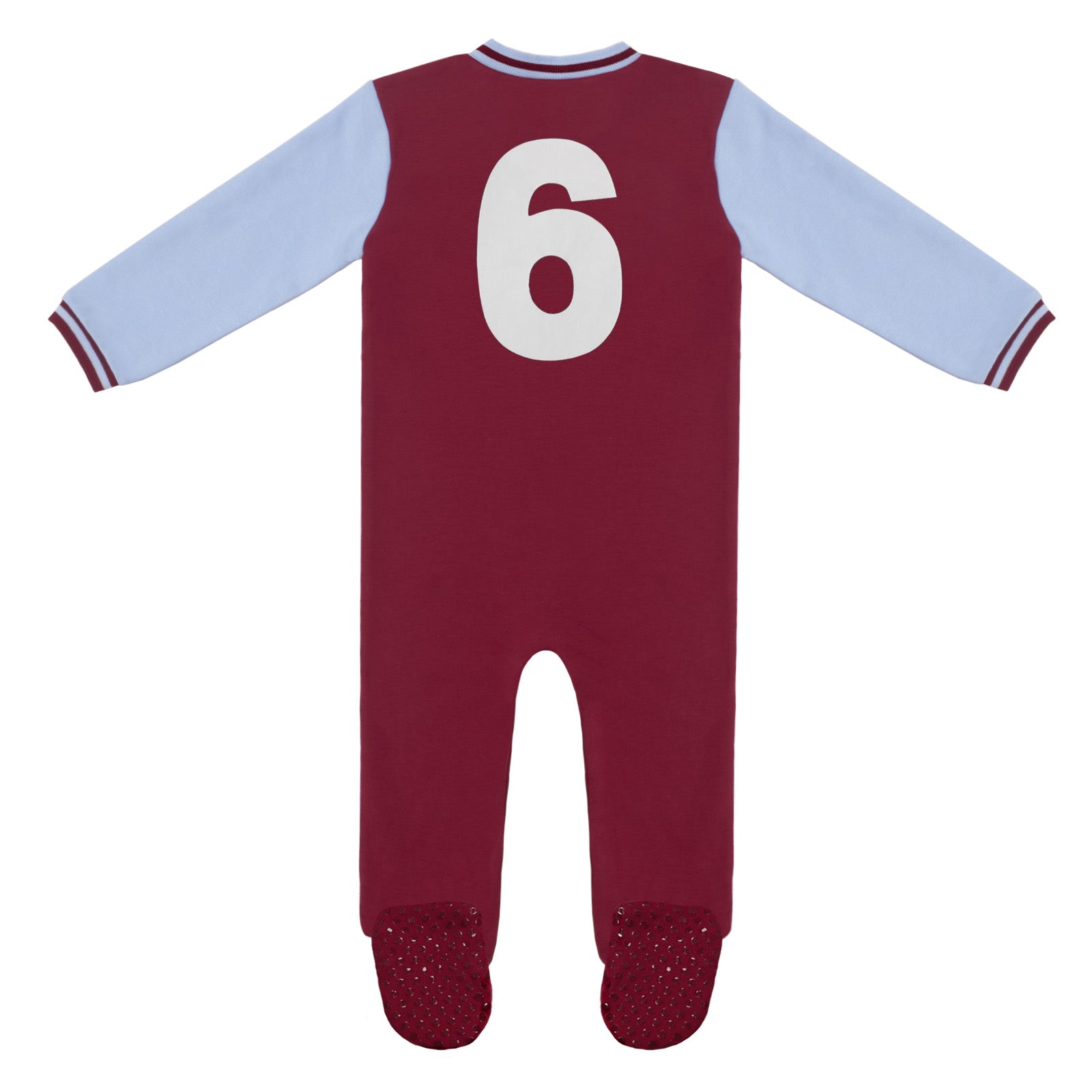 West Ham United FC baby sleepsuit in retro 1966 home kit colours