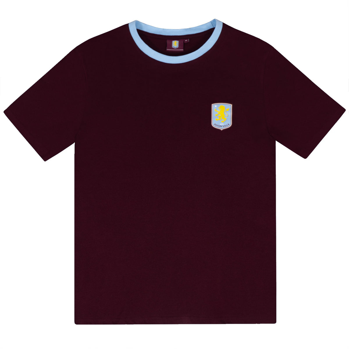 Aston Villa adults long pyjamas in claret and blue. Short sleeve top featuring club crest to chest. Long bottoms with club crest to leg and VILLA text on the waistband