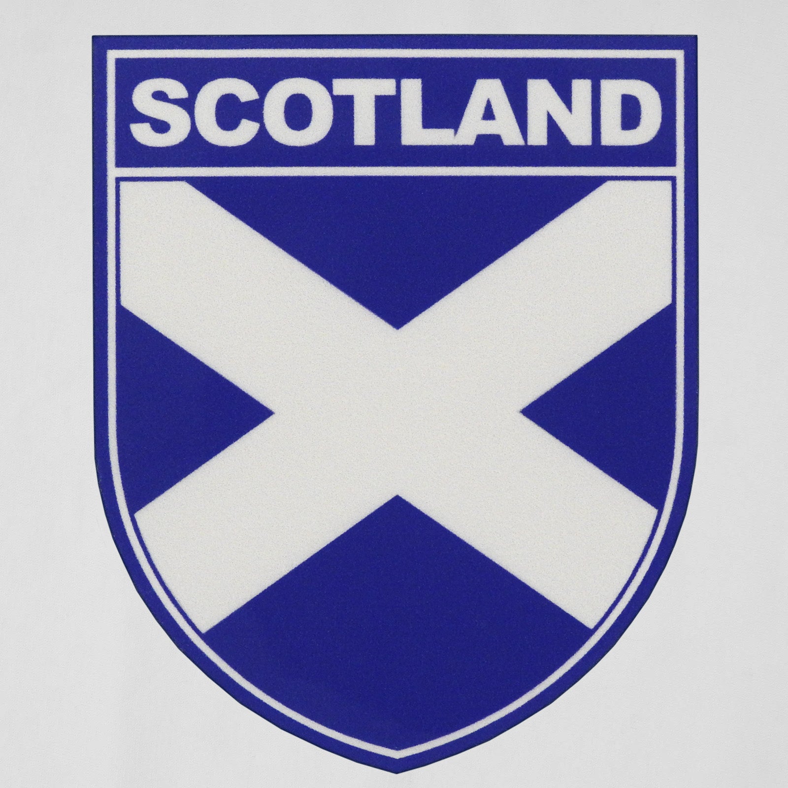 Scotland adults retro ringer t-shirt in white with contrast blue trims and logo to chest