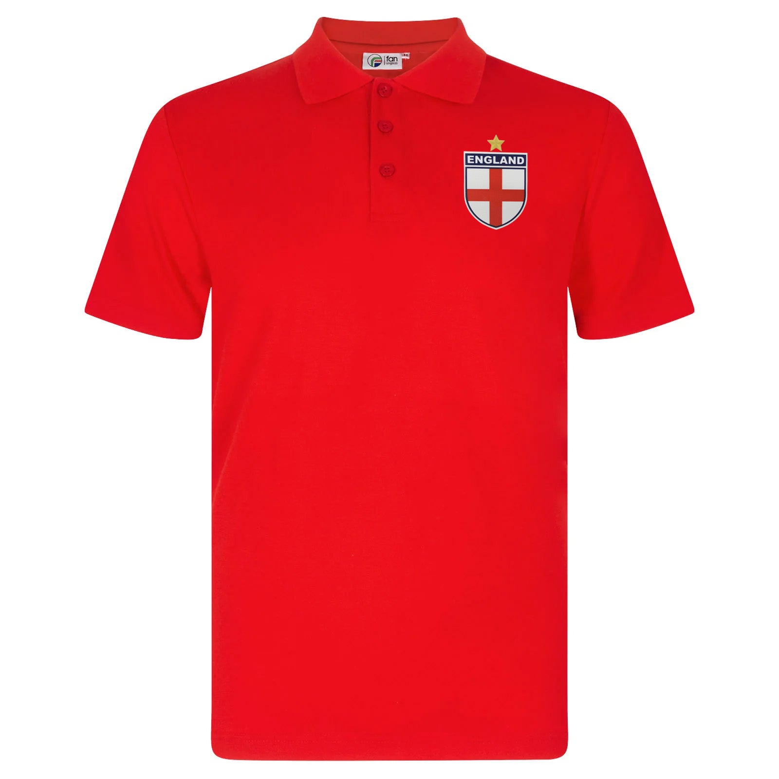 England retro polo shirt in red with printed logo on the chest