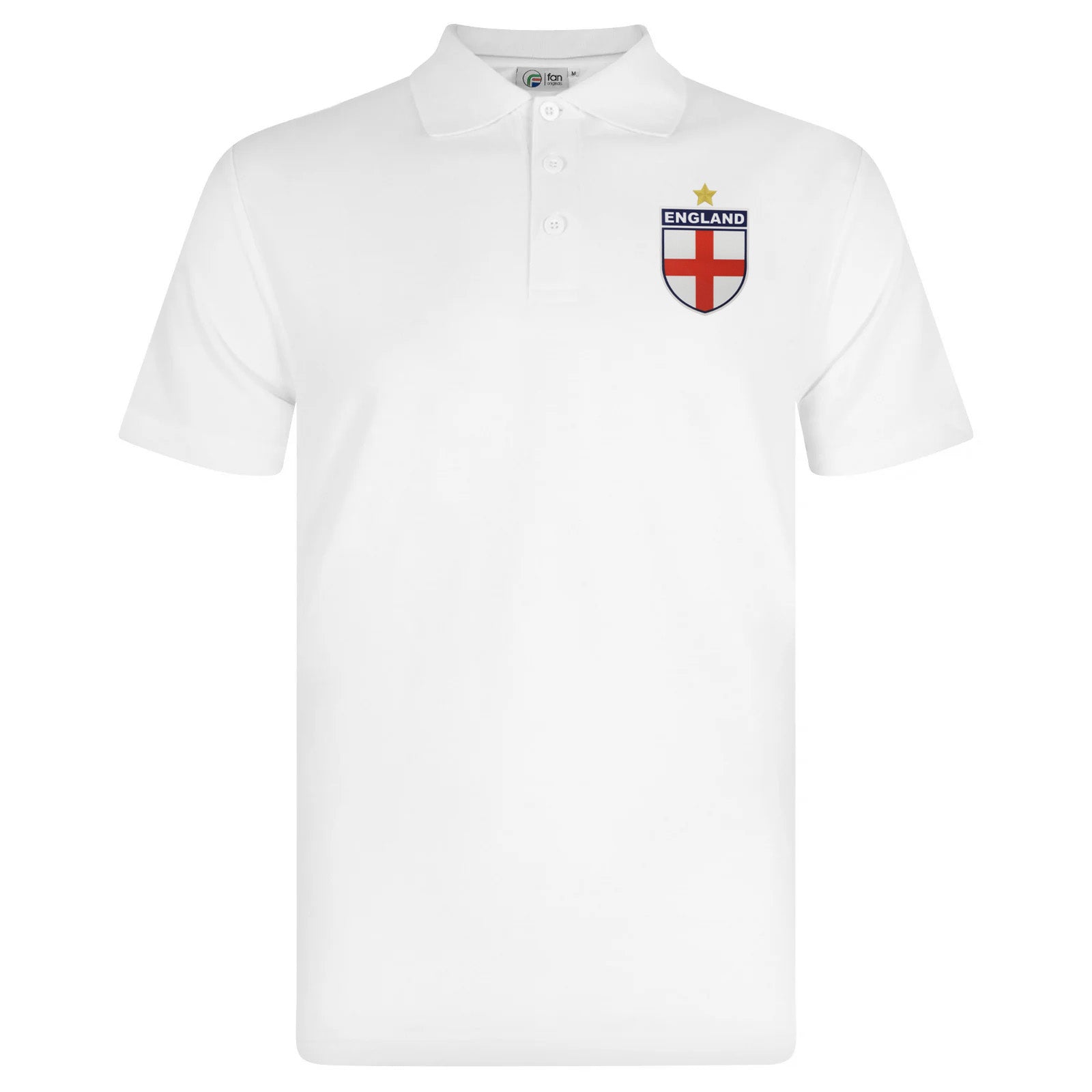 England retro polo shirt in white with printed logo on the chest