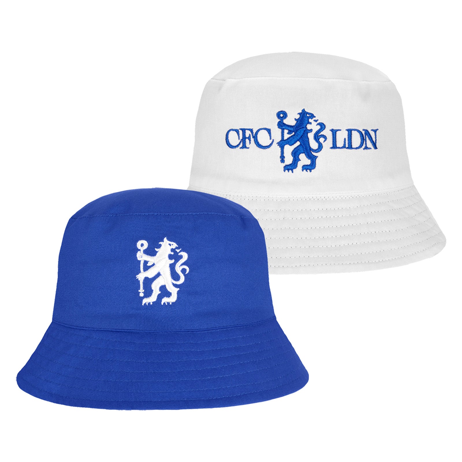 Chelsea reversible bucket hat in royal blue & white
