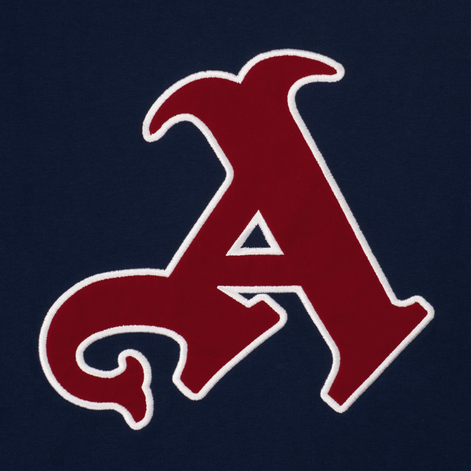 Arsenal adults graphic hoodie in navy blue with Gothic 'A' logo to the front chest and matching large logo on the back