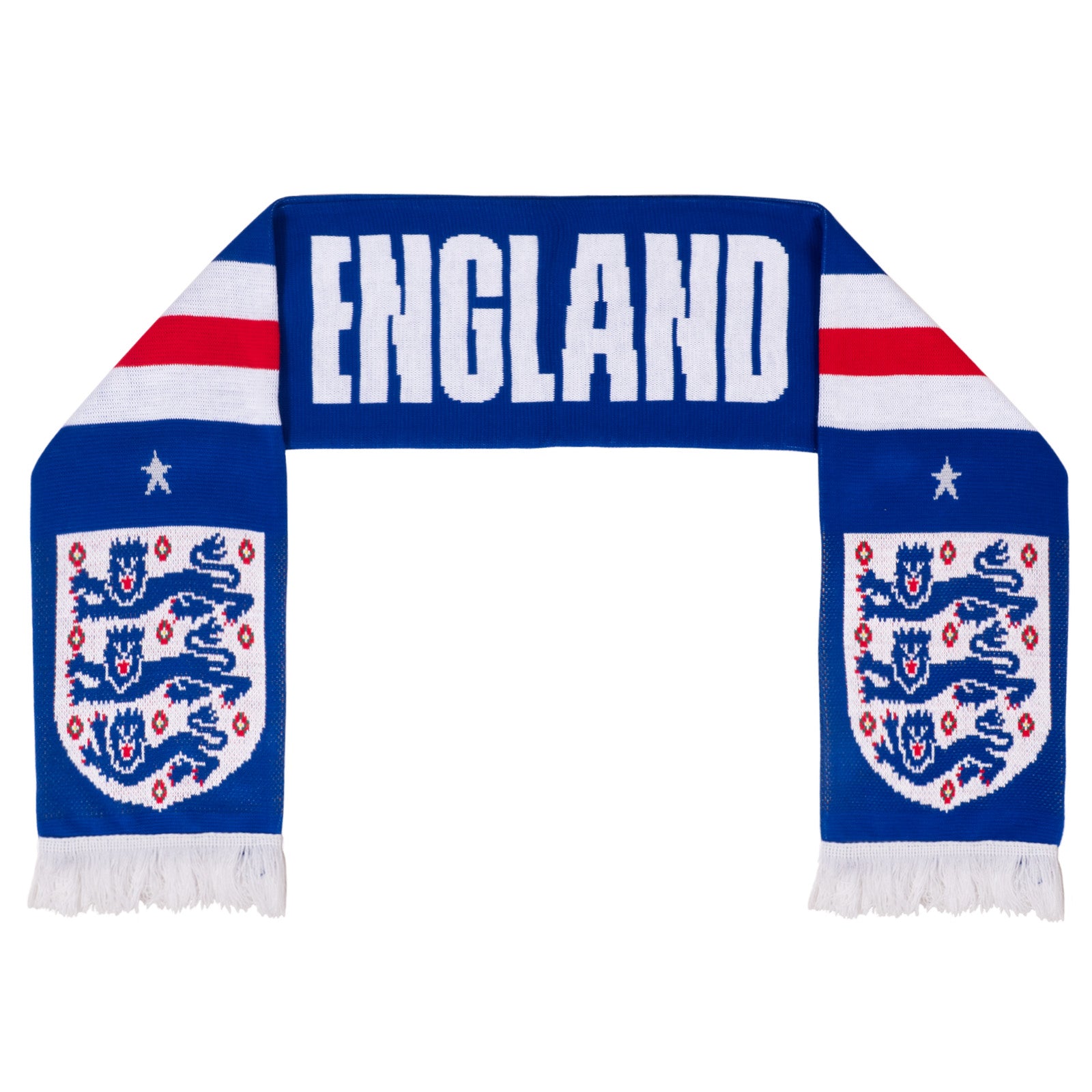 England knitted jacquard scarf blue