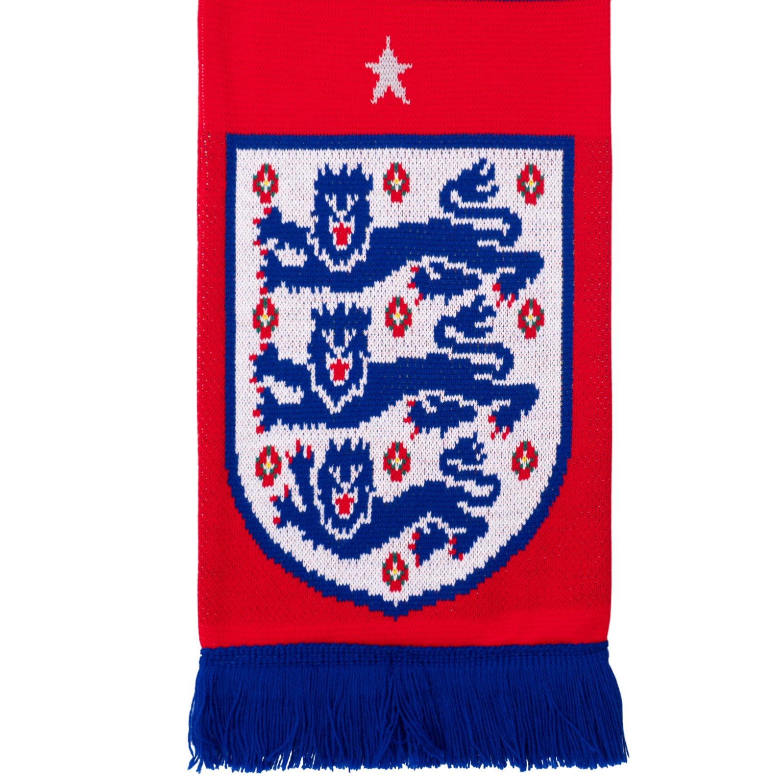 England knitted jacquard scarf red blue