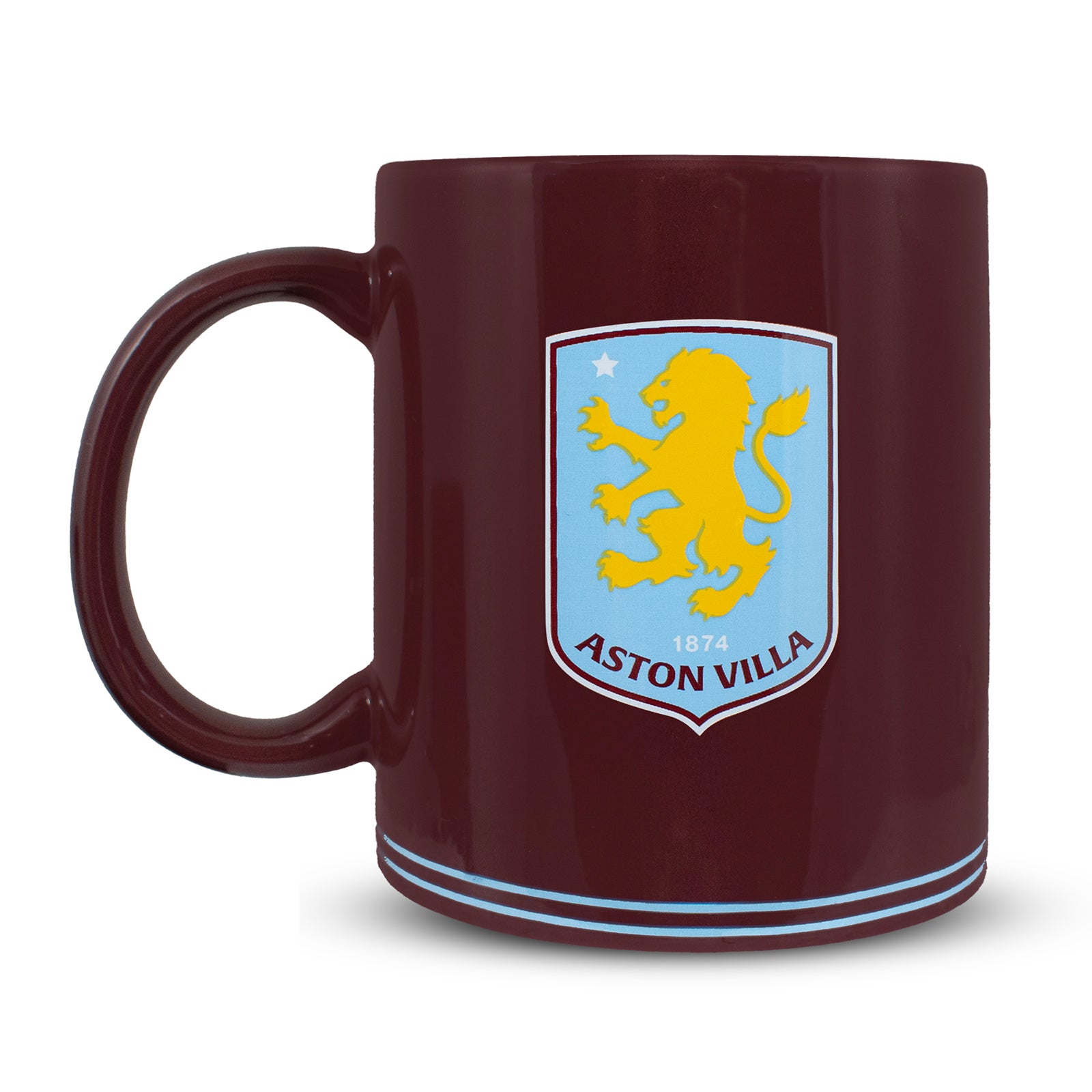 Aston Villa Mug in claret featuring the club crest and "Up the Villa" text to the sides