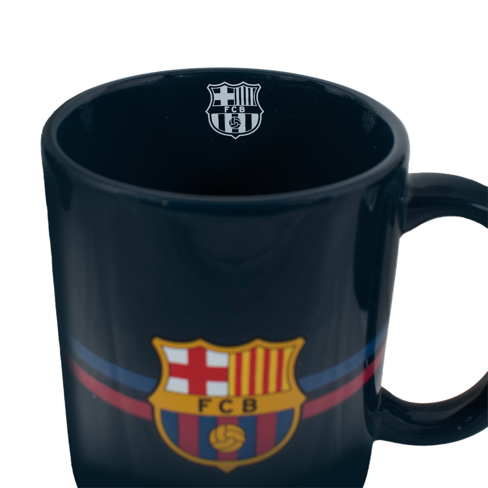 FC Barcelona Mug in blue featuring the club crest and "Barca" text to the sides
