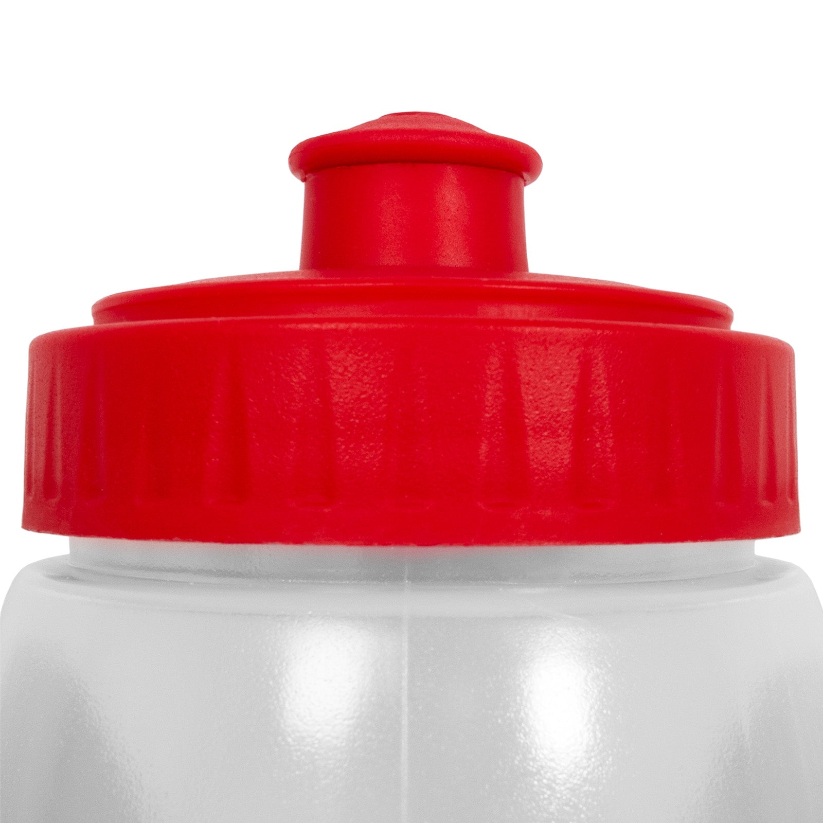 Manchester United 750ml reusable plastic sports water bottle in red, featuring the club crest, with screw-on lid and push/pull drinking top