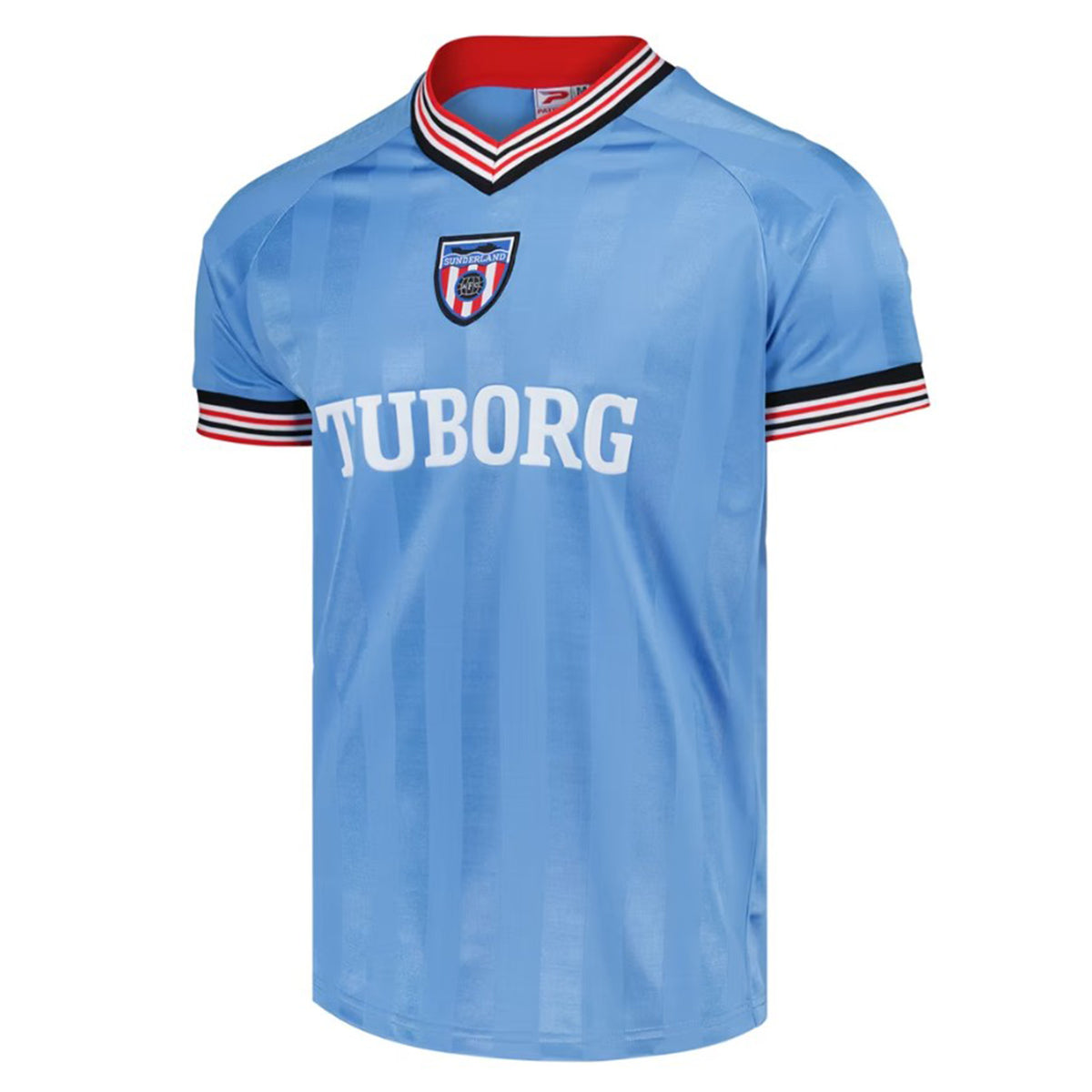 Sunderland retro football shirt. Replica 86/88 shirts in blue away & yellow third with club crest and sponsor print to front