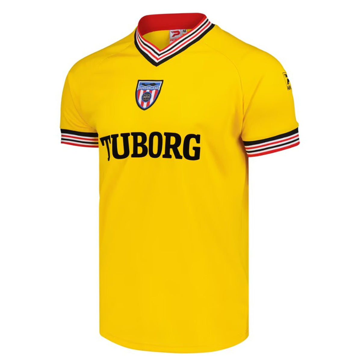 Sunderland retro football shirt. Replica 86/88 retro third shirt in yellow with club crest and sponsor print to front