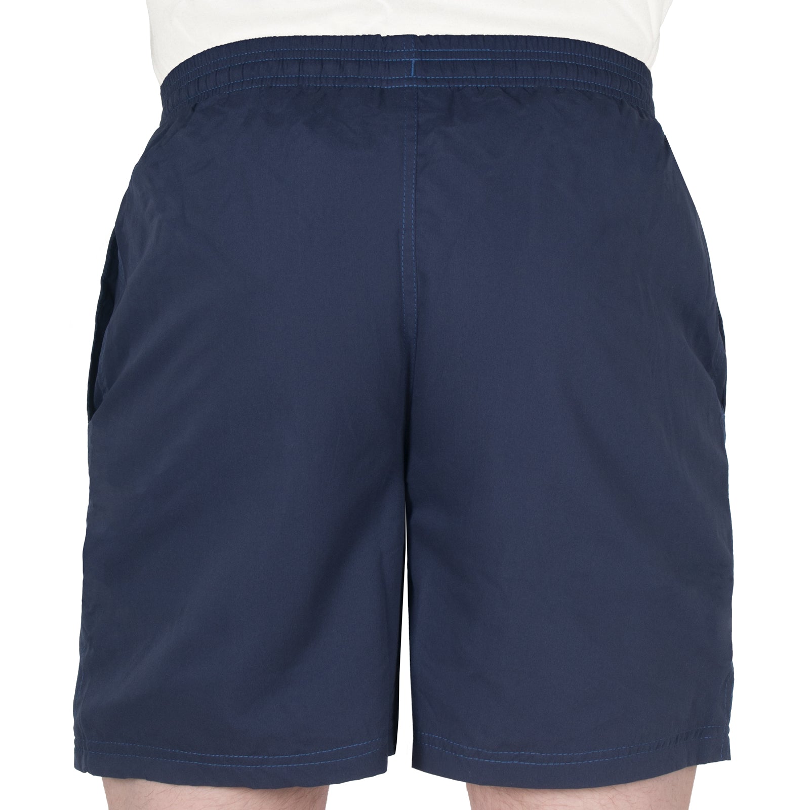 FC Barcelona adults fleece shorts in navy blue with crest to left leg and pockets to front & back.