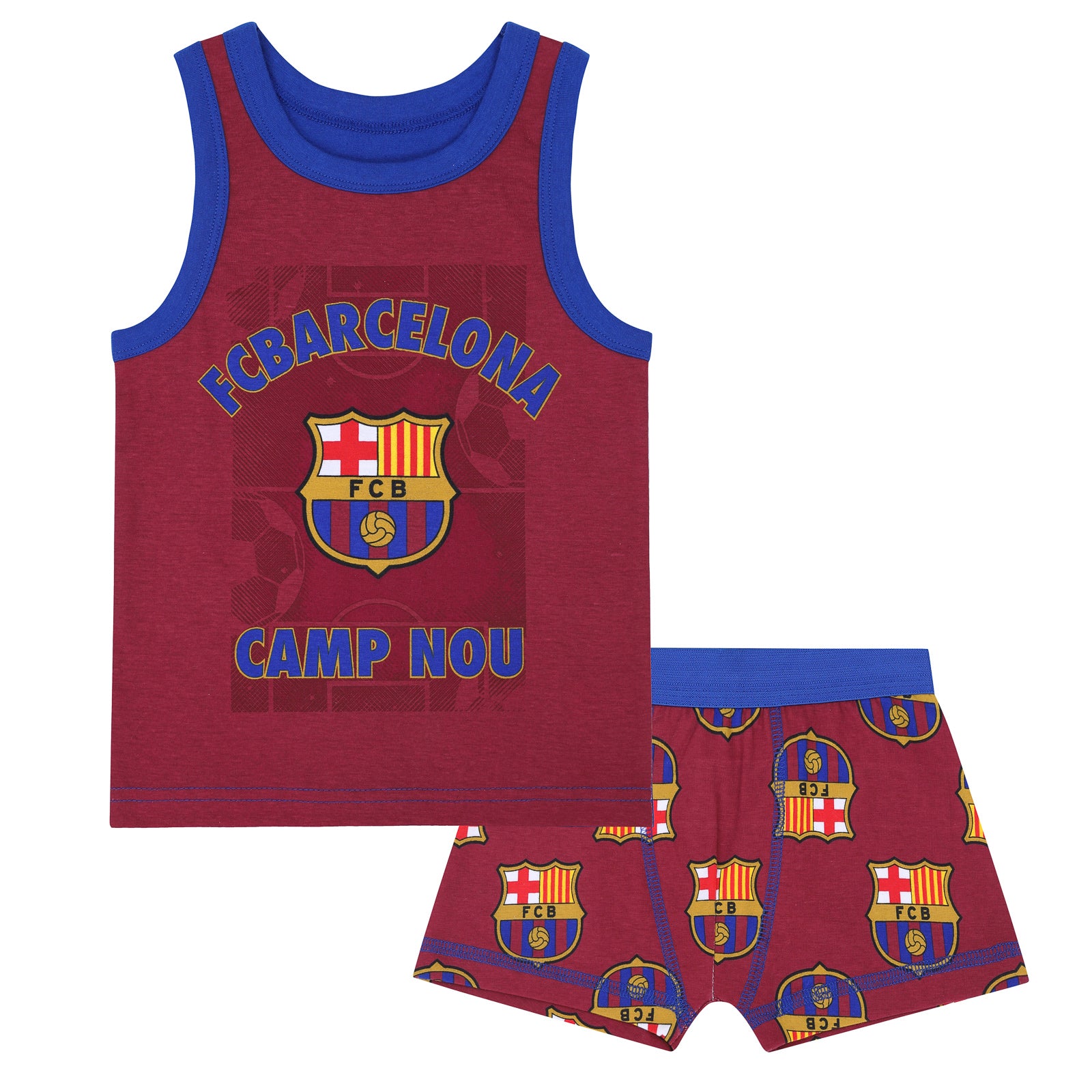 FC Barcelona boxers short & vest set for boys in blue